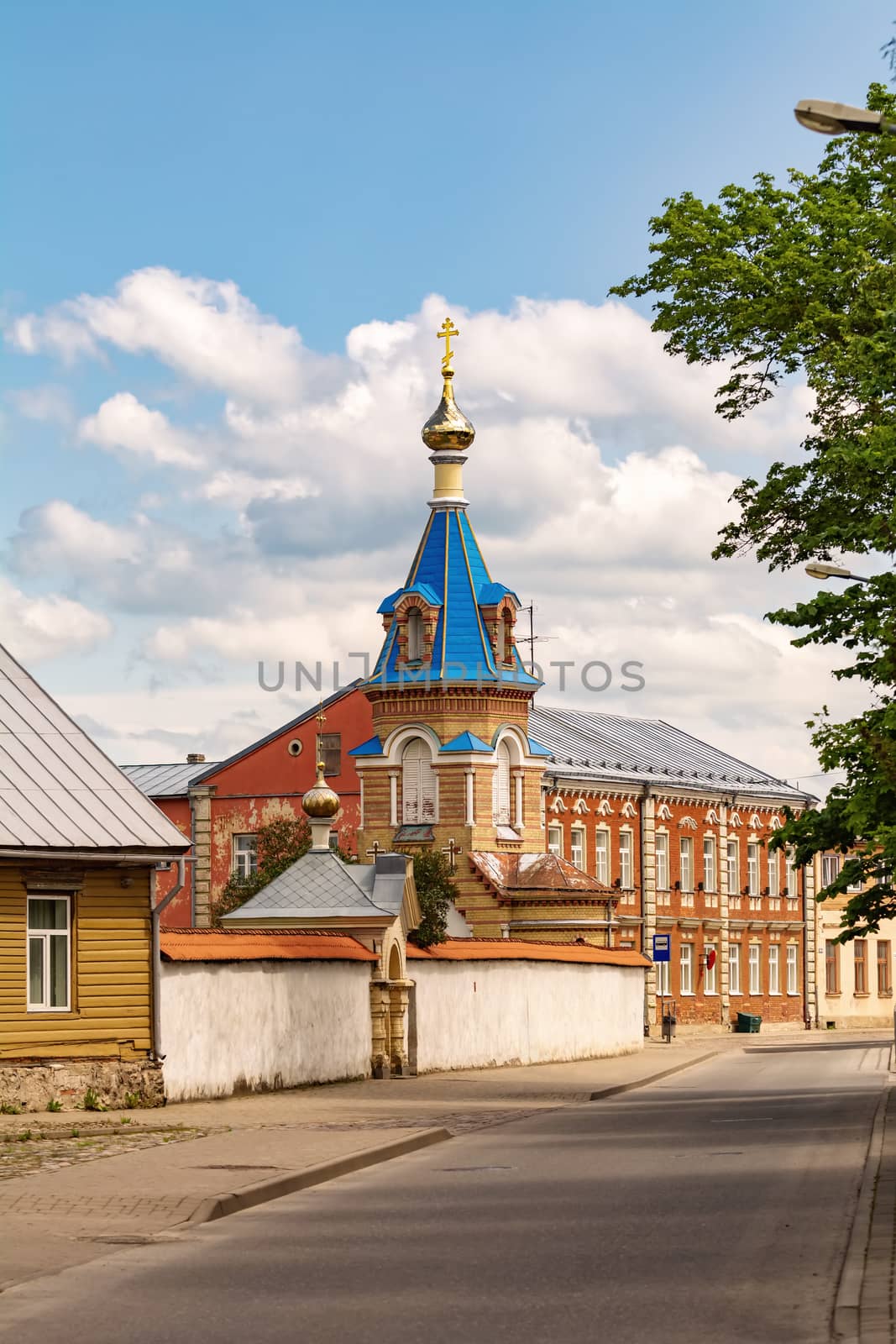 Main entrance to The Holy Spirit Mens Monastery, Jekabpils, Latvia