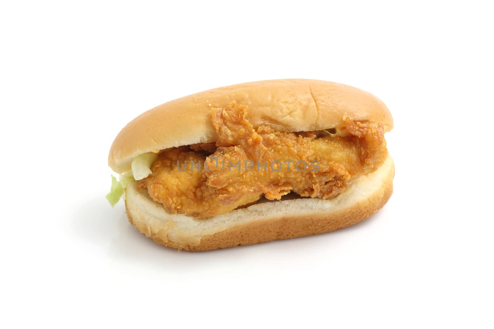 fry chicken sandwich isolated in white background by piyato