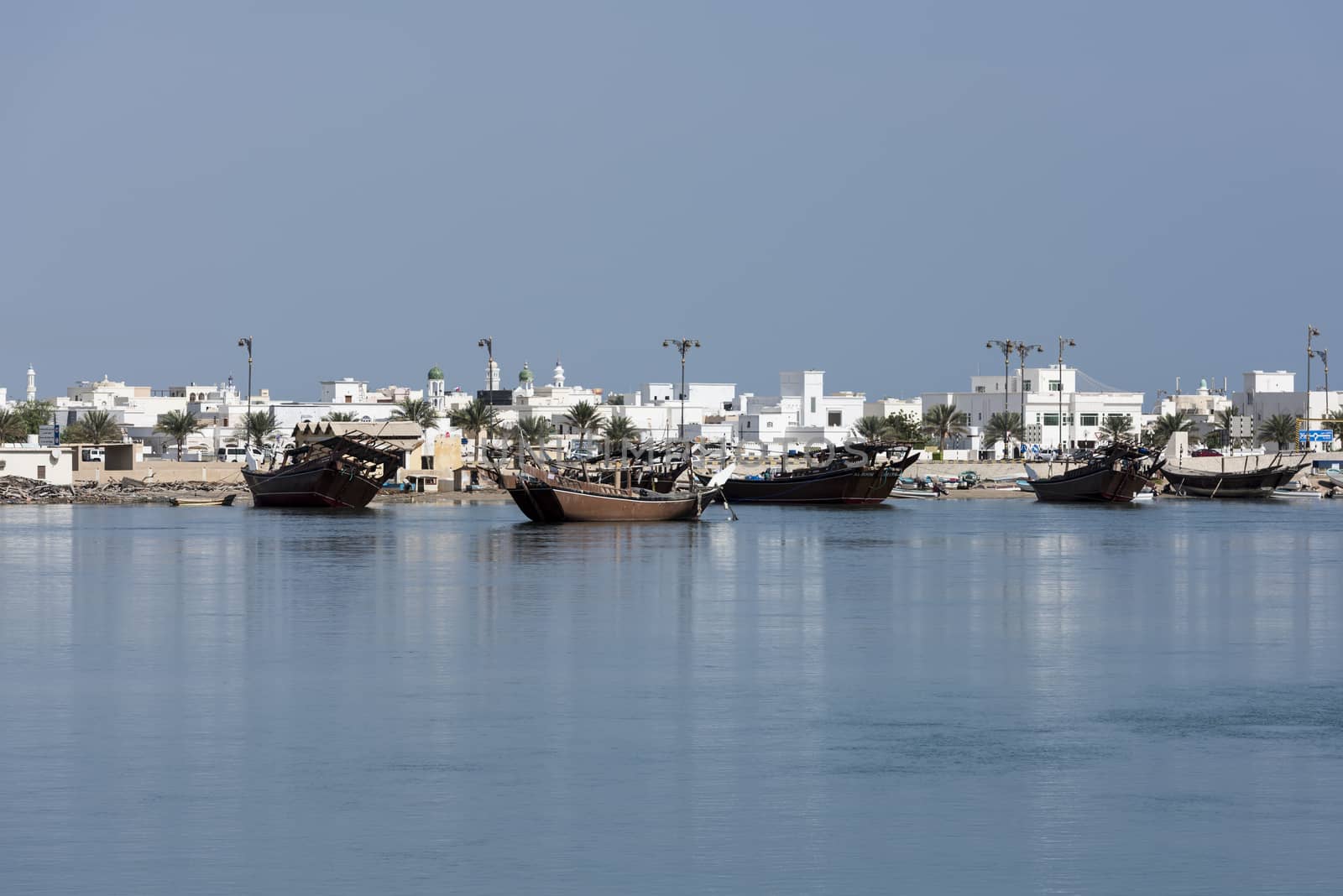 View of the Boat Factory, Ar Rashah (Manufacturing Dhows, wooden by GABIS