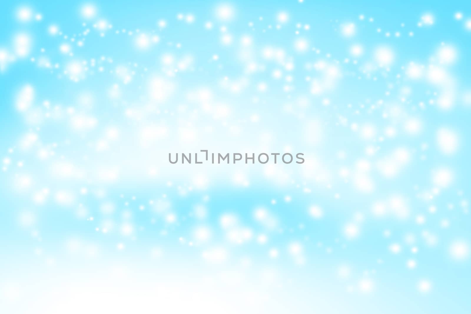 blue abstract background with snow flakes and copy space