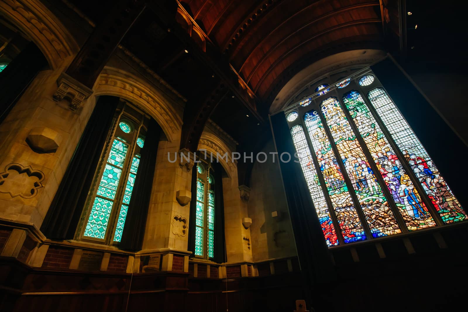 Christchurch, New Zealand - September 16 2019: The iconic and historic Great Hall at The Arts Centre in Christchurch, New Zealand