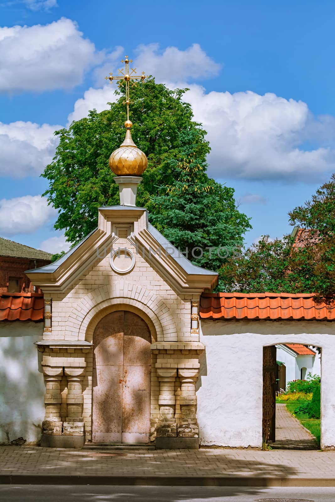 Entrance to The Holy Spirit Mens Monastery, Jekabpils, Latvia