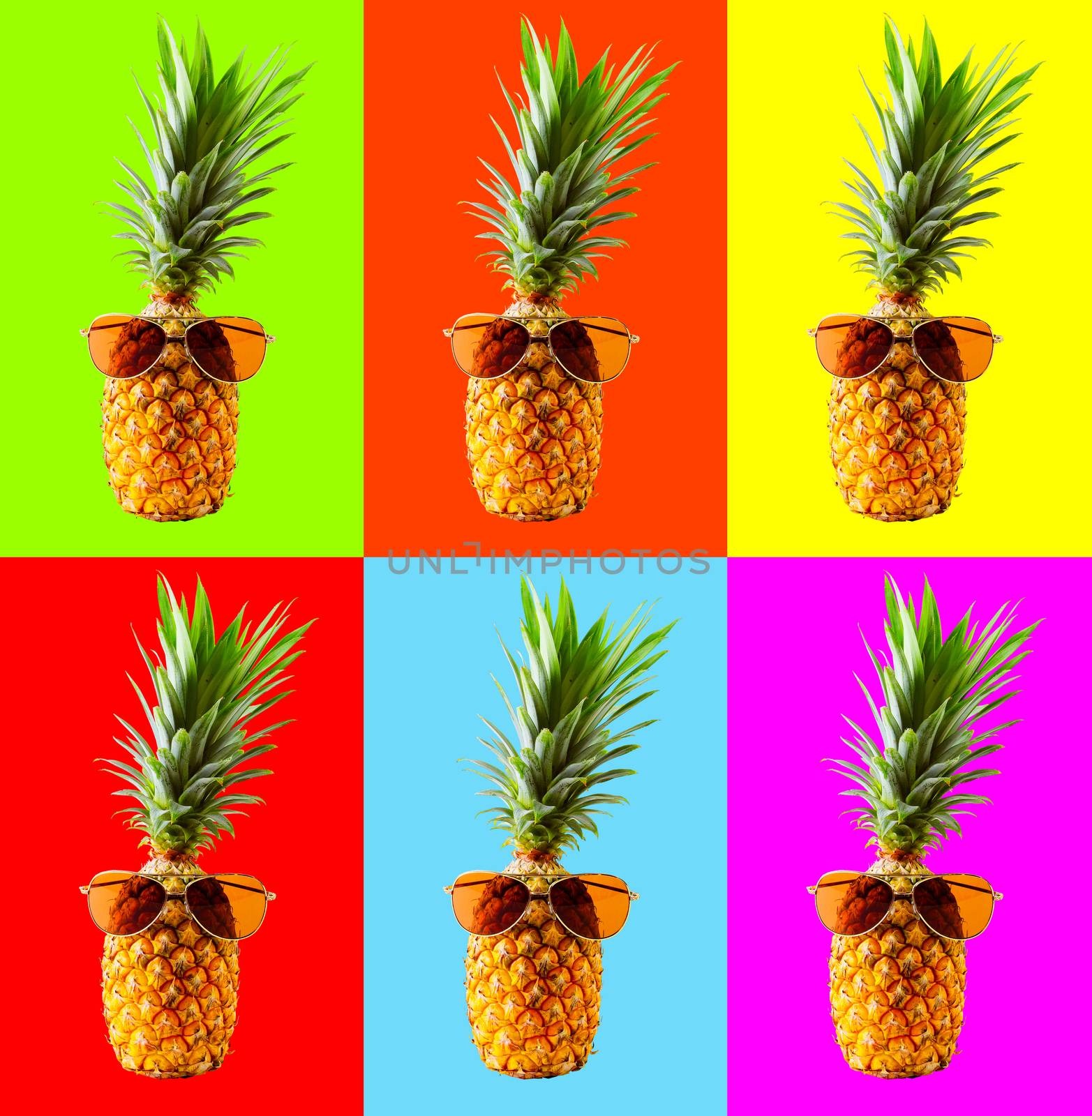 Retro design tropical style concept.Pattern with hipster pineapple summer decoration background