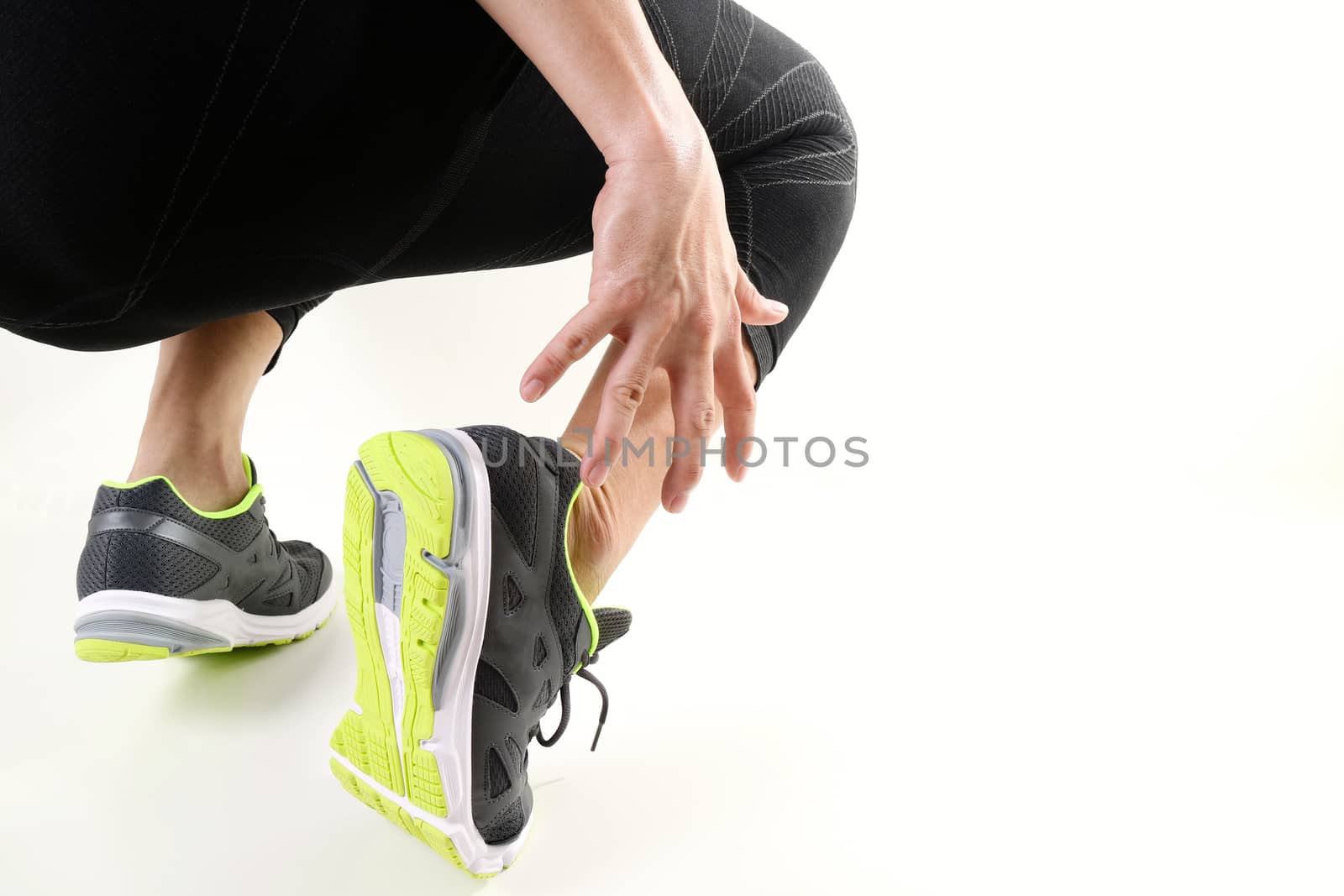 Runner sportsman holding ankle in pain with Broken twisted joint by everythingpossible