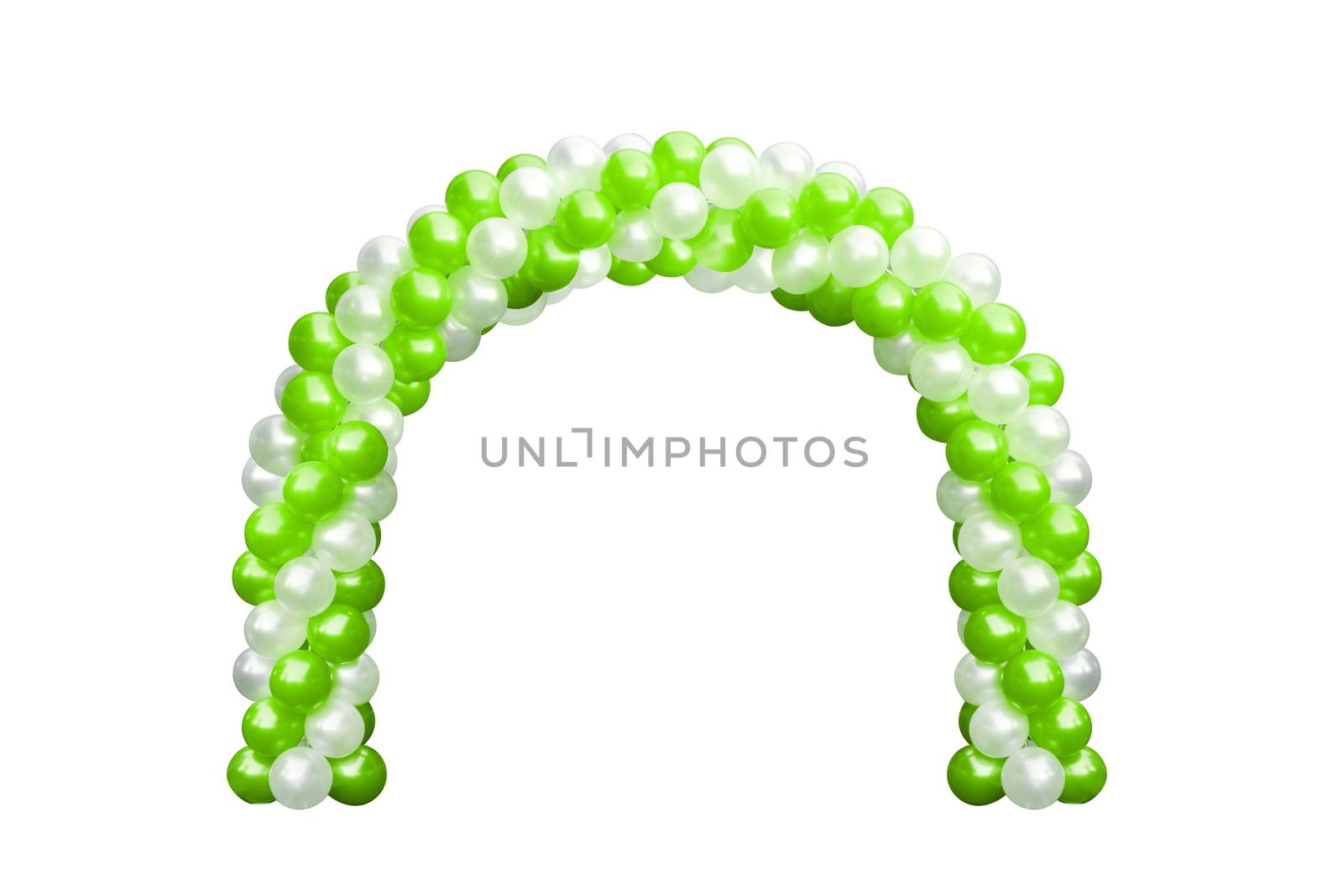 Balloon Archway door Green and white, Arches wedding, Balloon Festival design decoration elements with arch floral design isolated on white Background by cgdeaw