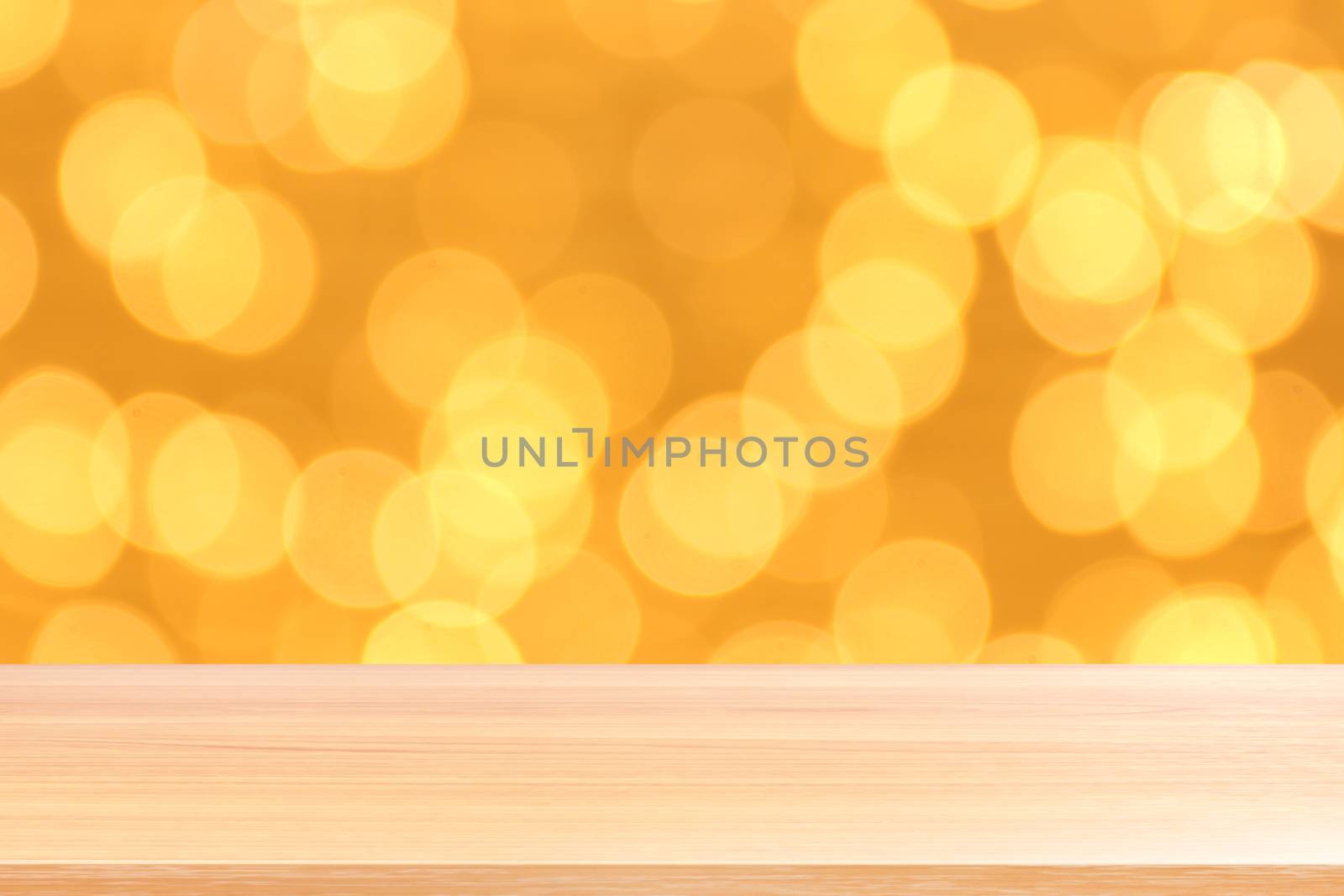 wood plank on bokeh golden yellow colorful background, empty wood table floors on bokeh glitter light gold luxury, wood table board empty front glittering gold, wooden on bokeh lighting shine gold by cgdeaw