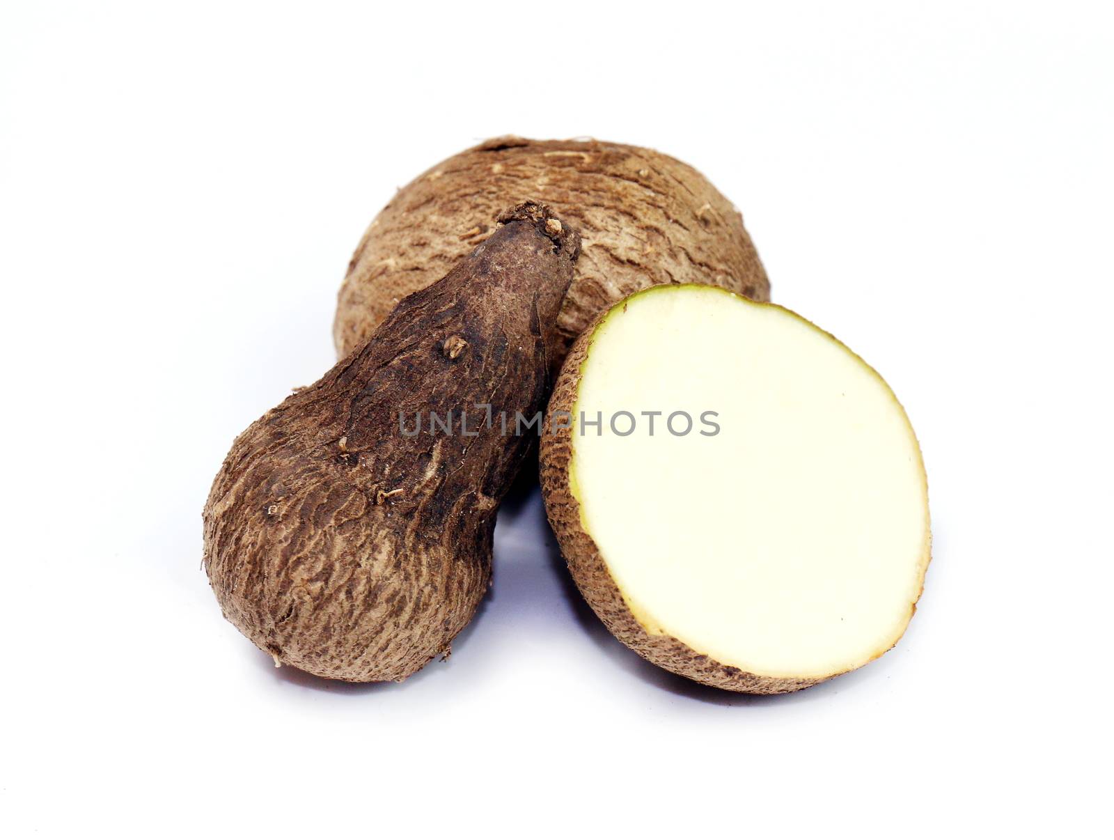 Dioscorea, Mun-Neb (Thai word), Fresh Dioscorea tuck, Dioscorea slats root isolated on white background, Rubeola fotografie by cgdeaw