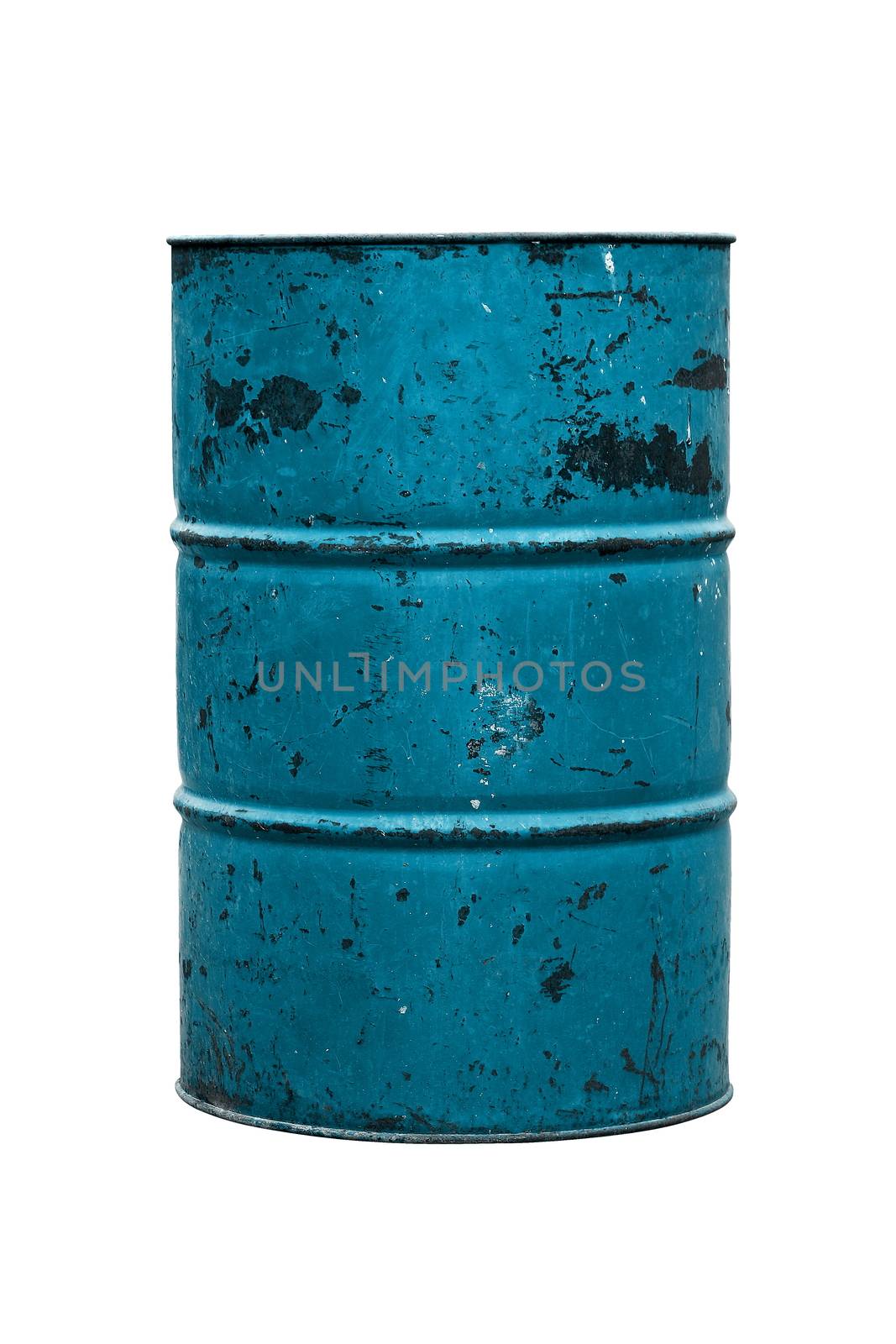Barrel Oil blue Old isolated on background white by cgdeaw