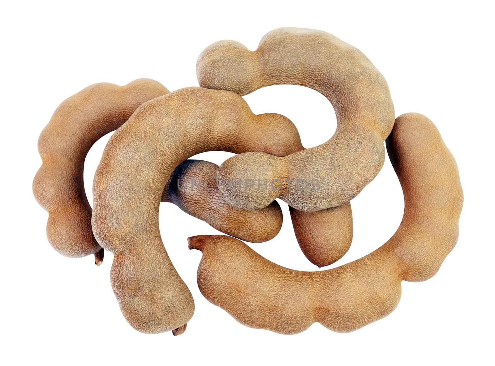 tamarind, sweet tamarind, brown tamarind, tamarind heap isolated on white background by cgdeaw