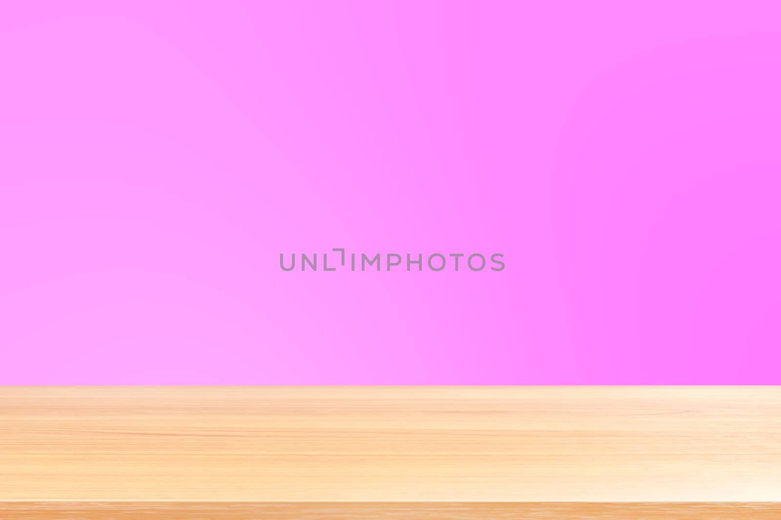 empty wood table floors on gradient pink soft background, wood table board empty front colorful gradient, wooden plank blank on pink gradient for display products or banner advertising