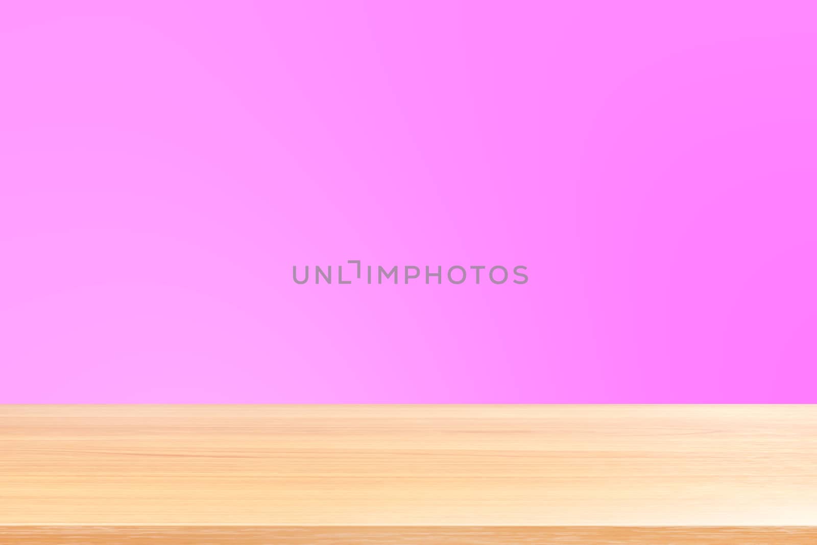 empty wood table floors on gradient pink soft background, wood table board empty front colorful gradient, wooden plank blank on pink gradient for display products or banner advertising