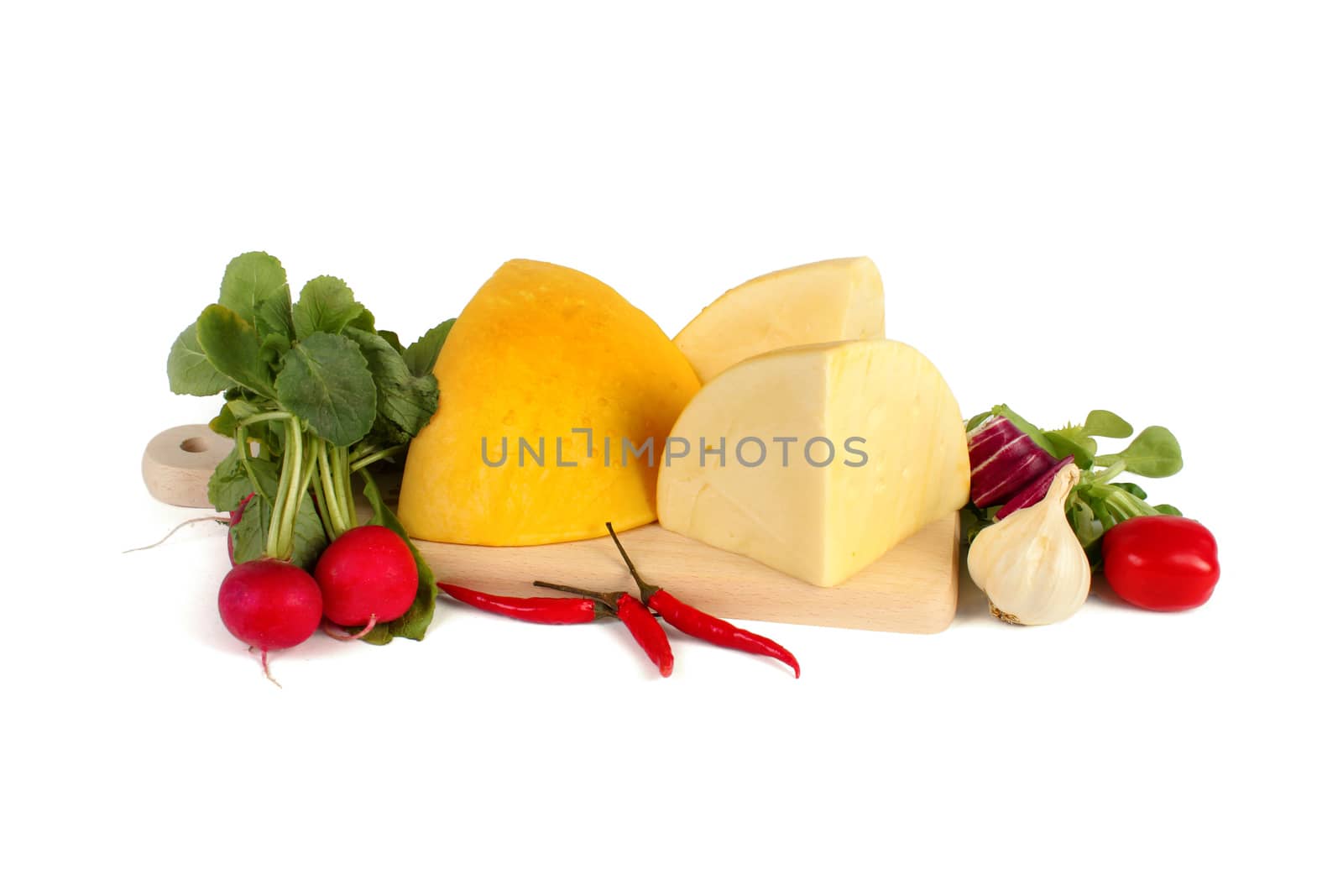 Cheese on wooden plate by Ivanko