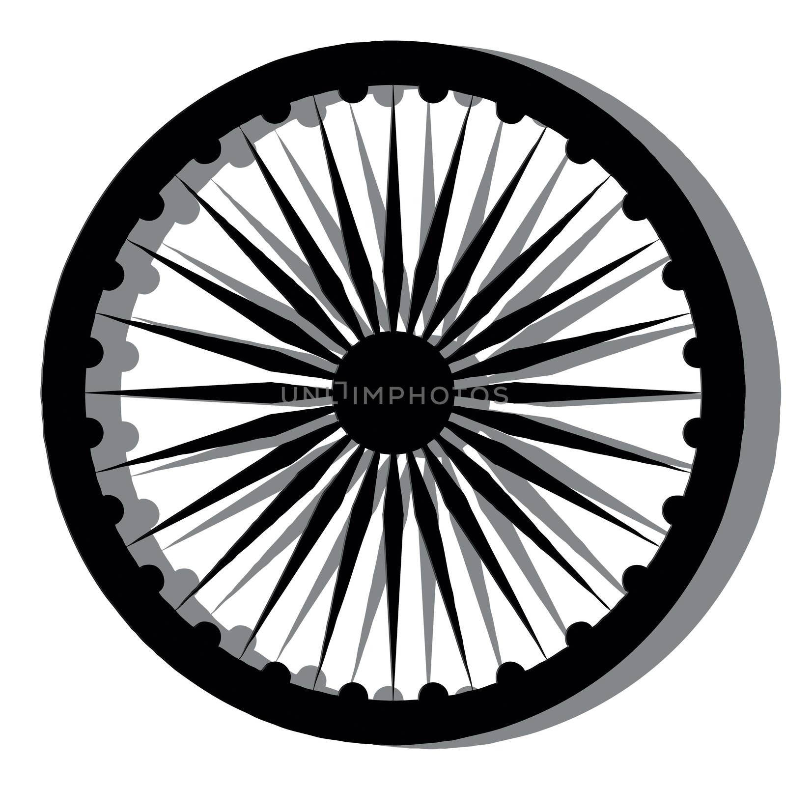 Ashok chakra or Ashoka Chakra isolated.