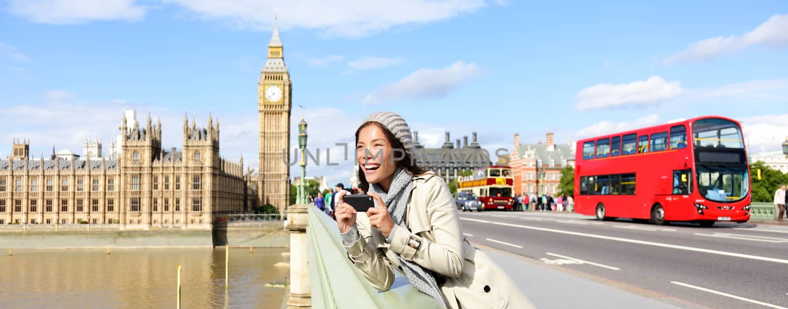 London travel banner - woman and Big Ben by Maridav