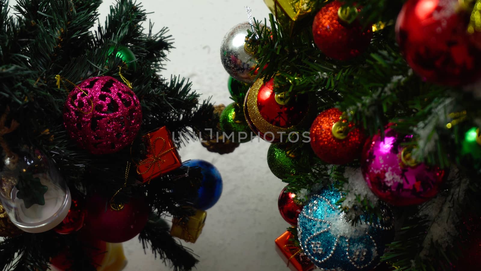 Greeting Season concept.hand setting of ornaments on a Christmas by everythingpossible