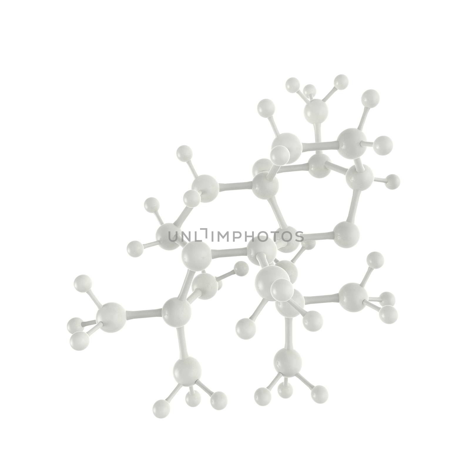 Molecule white 3d on white background  by everythingpossible