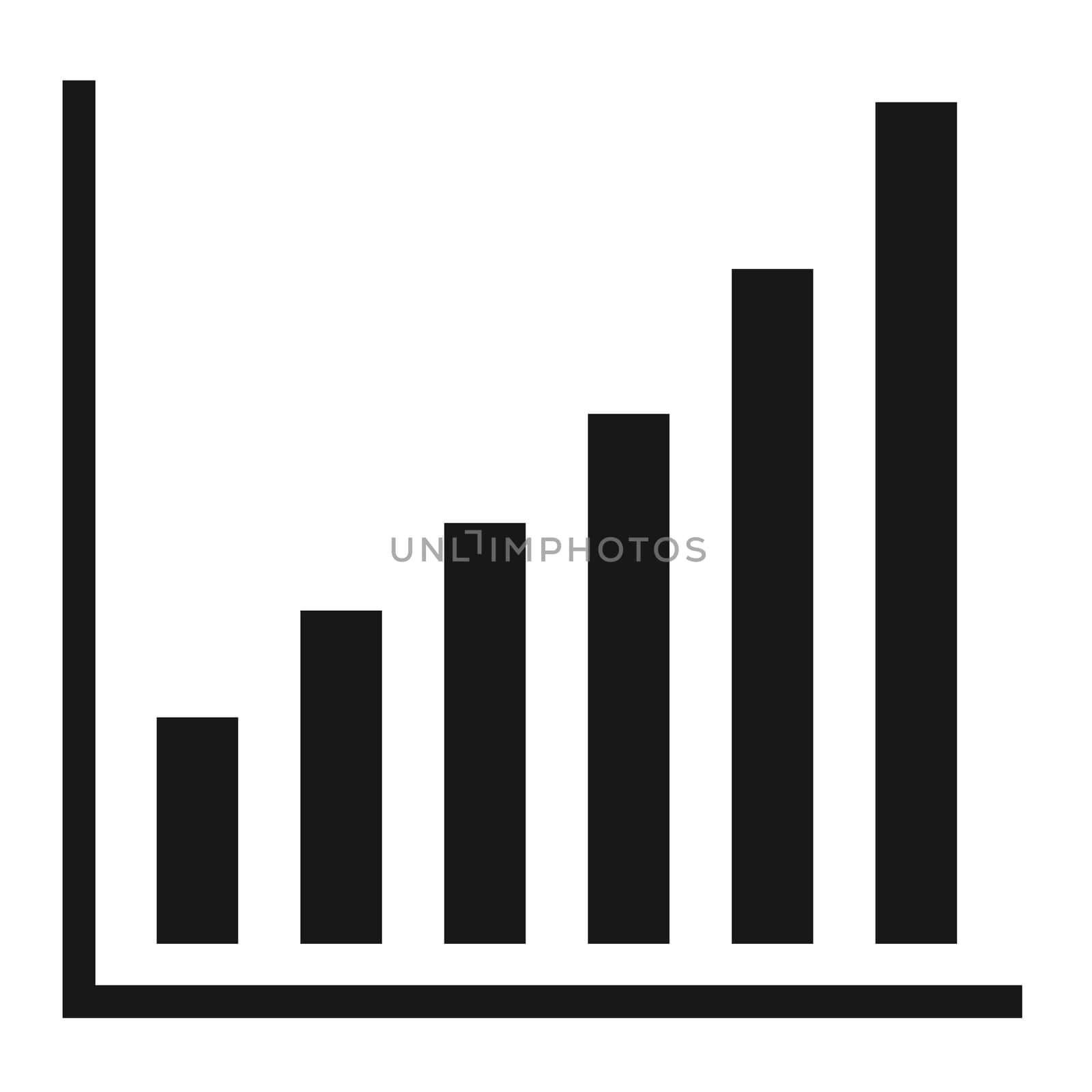 growing graph icon on white background. flst style. Business gra by suthee