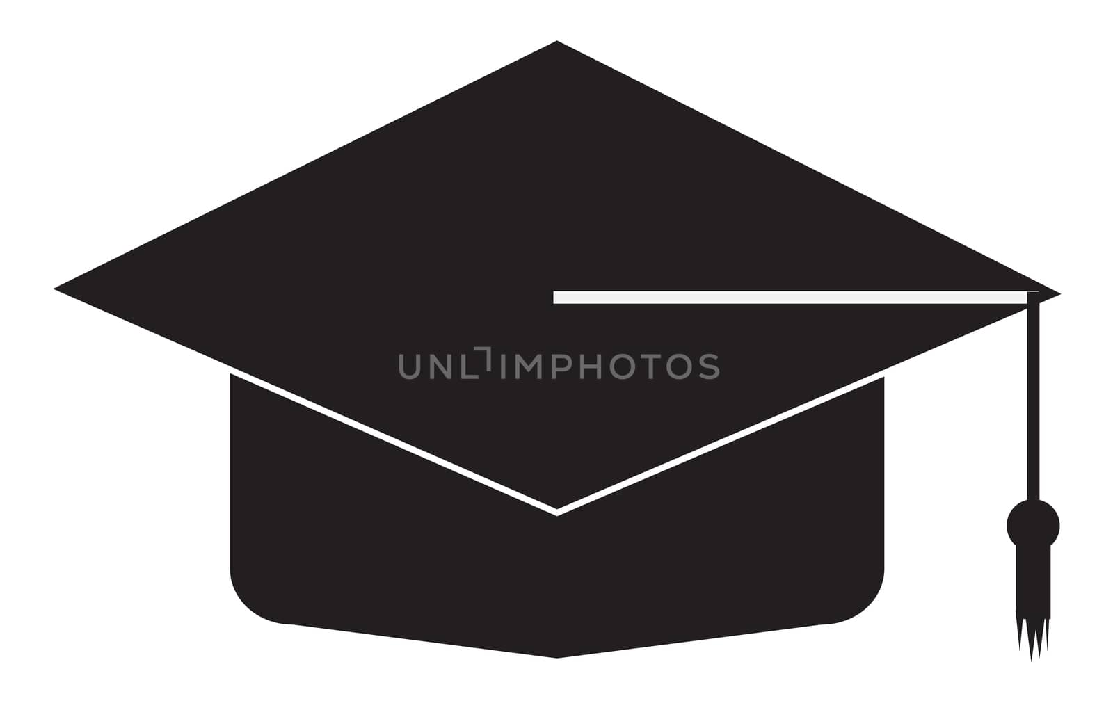 graduation icon on white background. flst style. graduation sign by suthee