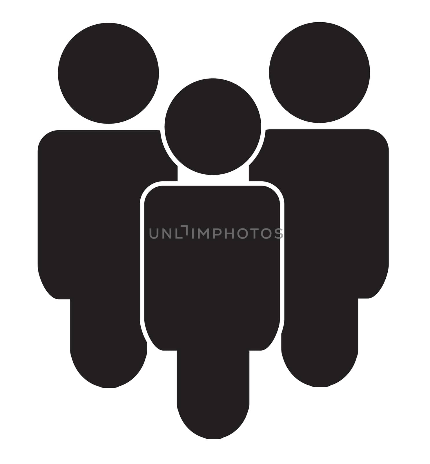 Gray Group People icon isolated. Modern simple flat team male sign. Trendy network human profile symbol for website design.