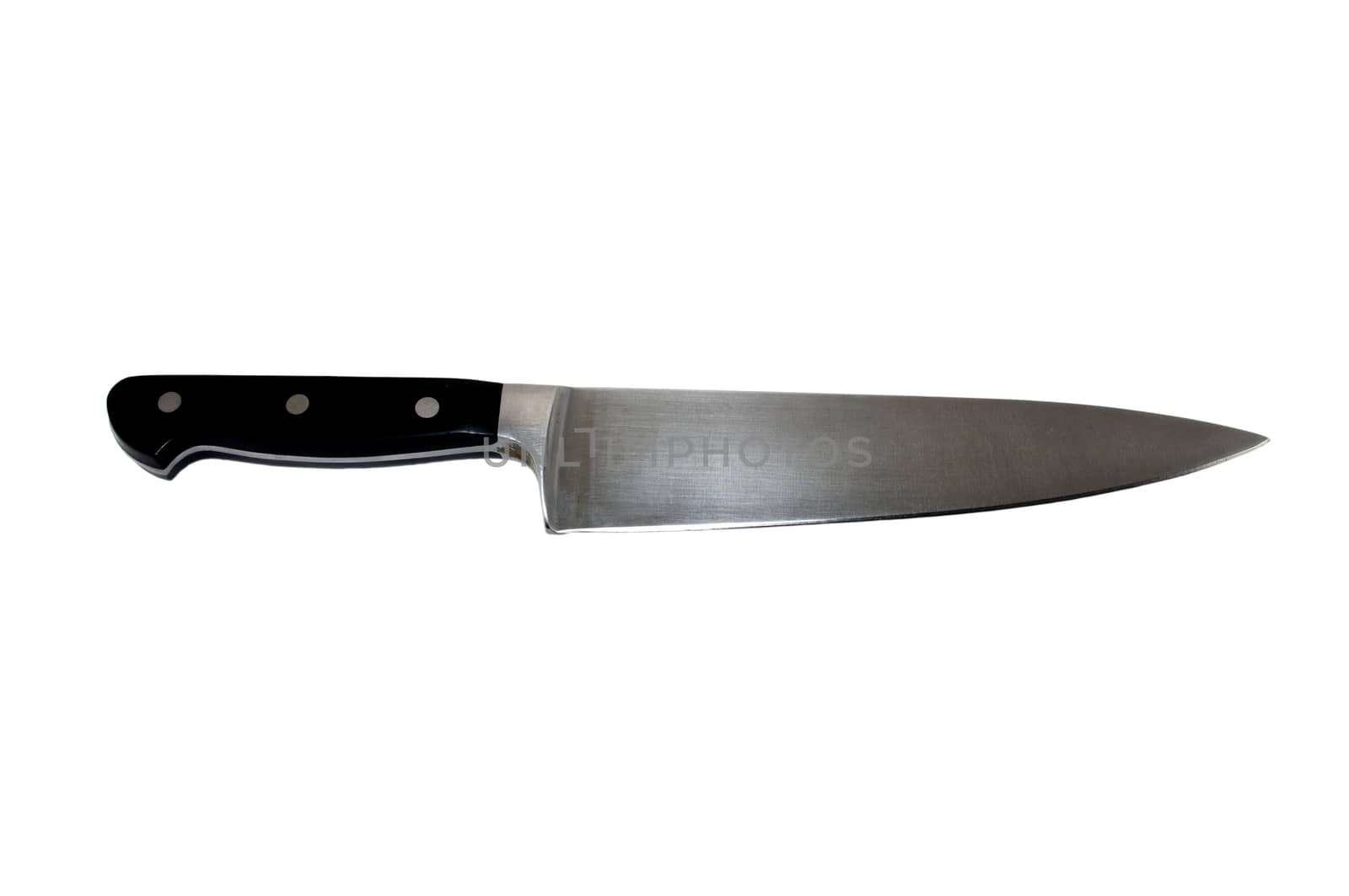large kitchen knife isolated on white background
