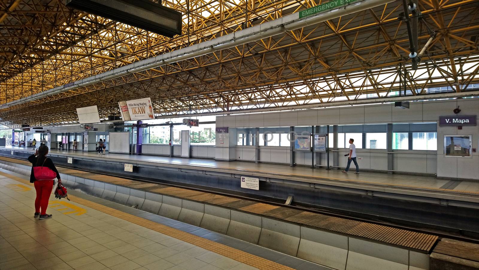 MANILA, PH - JAN 2 - Light rail transit 2 V. Mapa station platform on January 2, 2017 in Manila, Philippines.