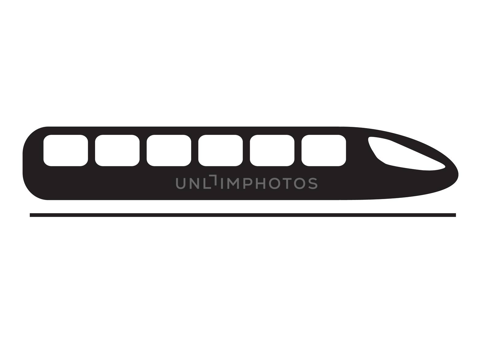 high speed train icon on white background. flat style. train ico by suthee