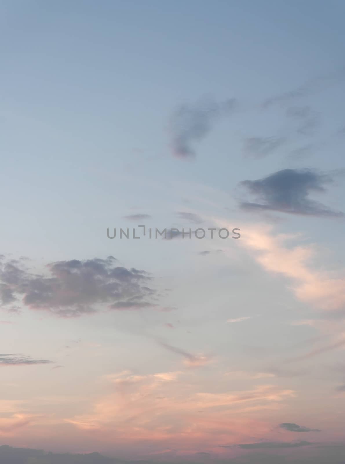 Evening beautiful sky with clouds