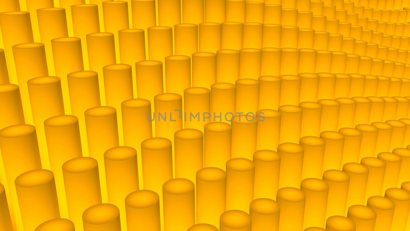 Bright colorful, dynamic and shiny solid rods floating in a wavy shape background.. 3d rendered background of