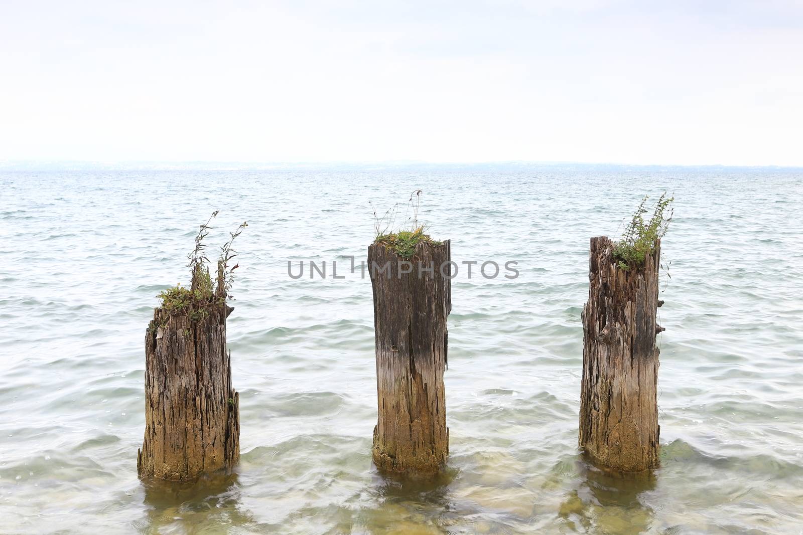 The view across Lake Garda in Italy viewed from the Sirmione waterfront.