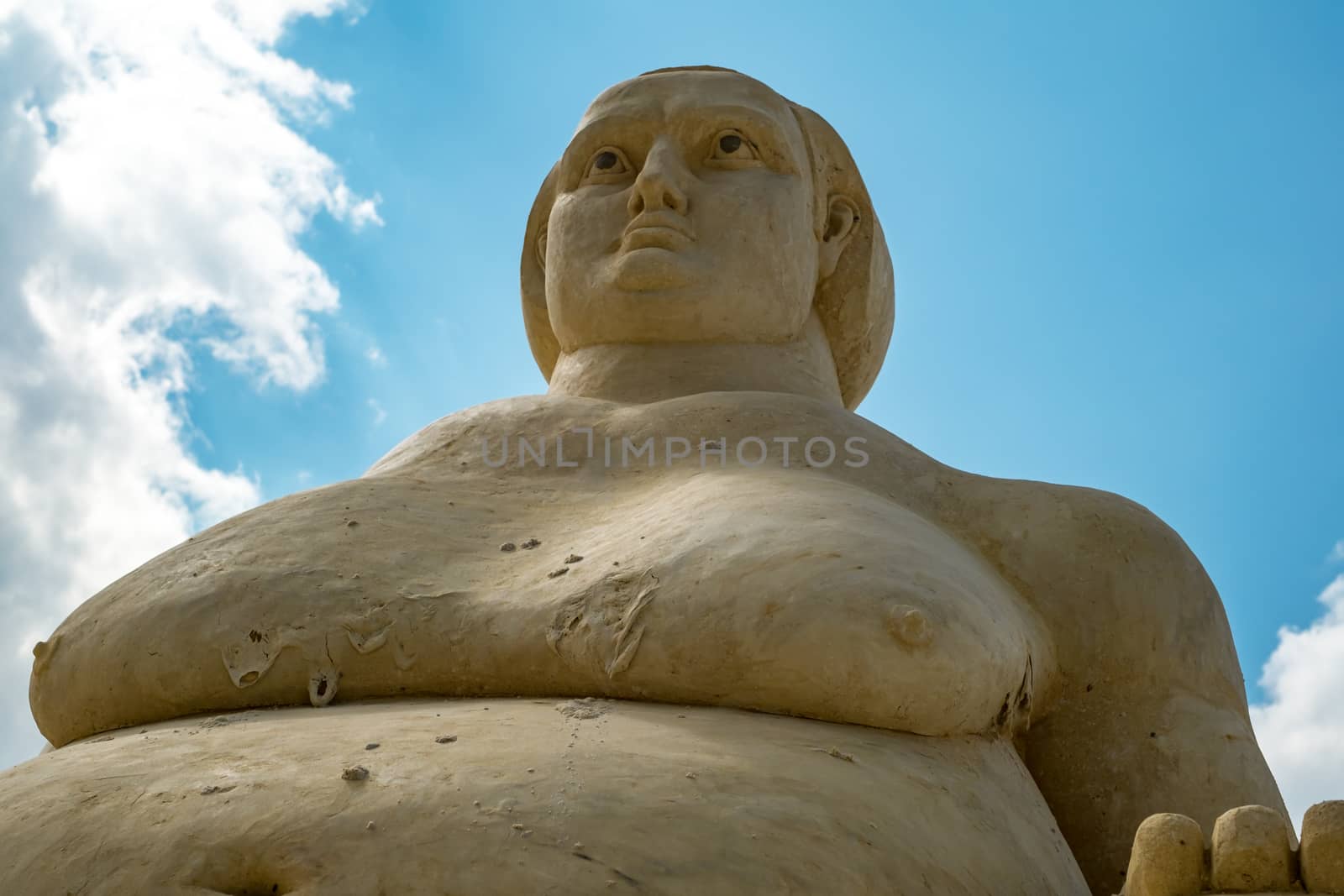 Ruse city, Bulgaria - June 08, 2016. International Sand Sculpting Festival situated on the bank of the Danube river in Ruse, Bulgaria; “Sports Fame, World and Olympic Symbols” theme