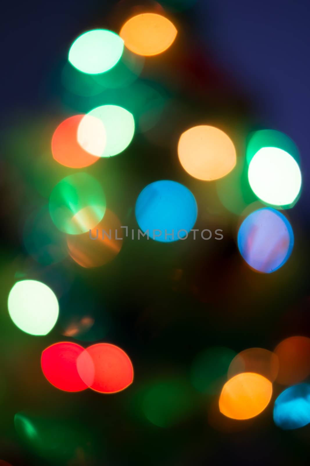 Abstract blurred light with dark blue background, Blur bokeh