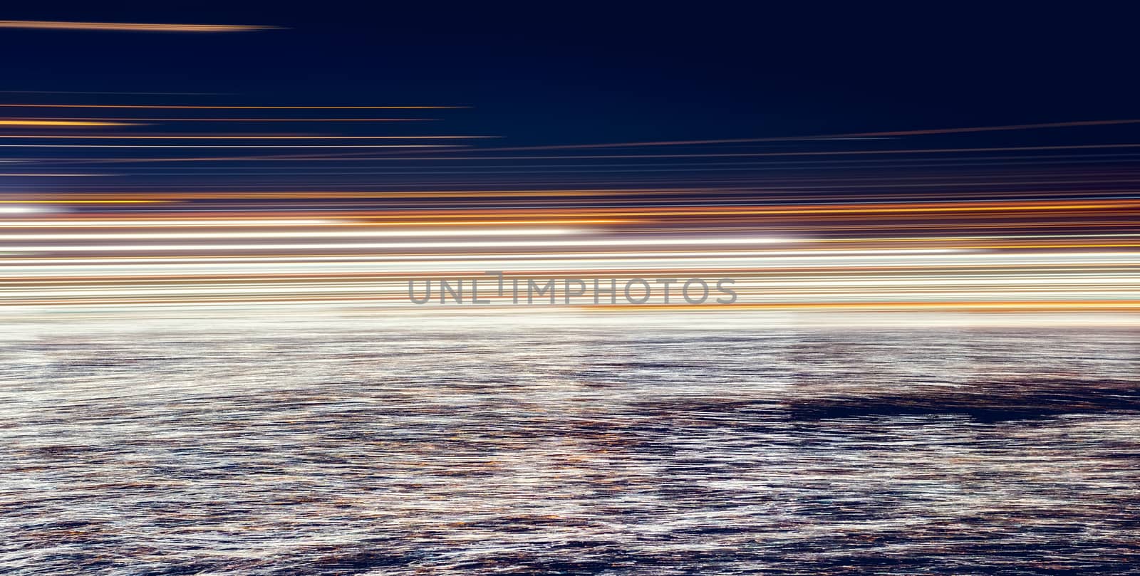 abstract lights in the dark reflected in water by Roberto