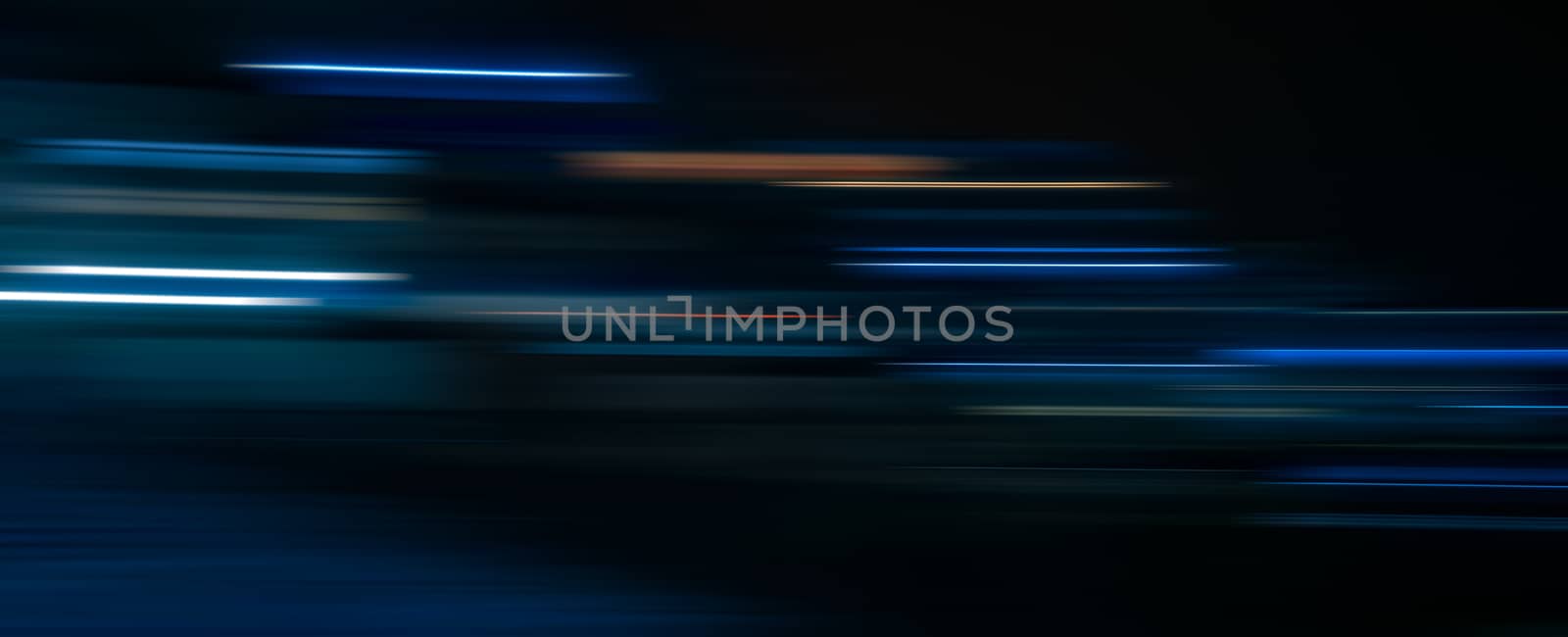 Abstract light trails in the dark background, motion blur by Roberto