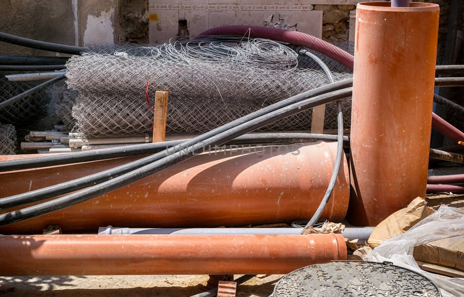 building materials on site