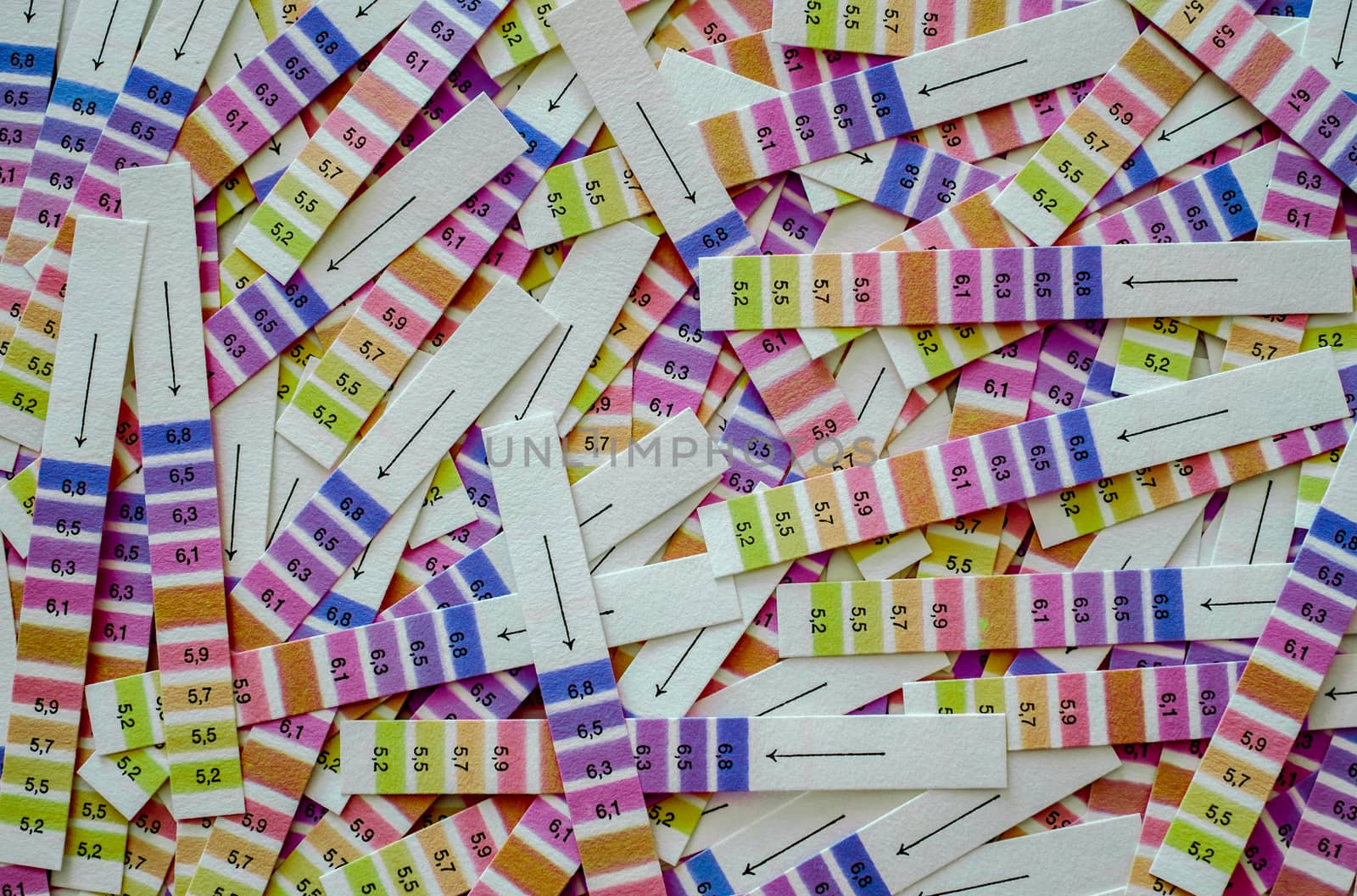colored test strips for analysis