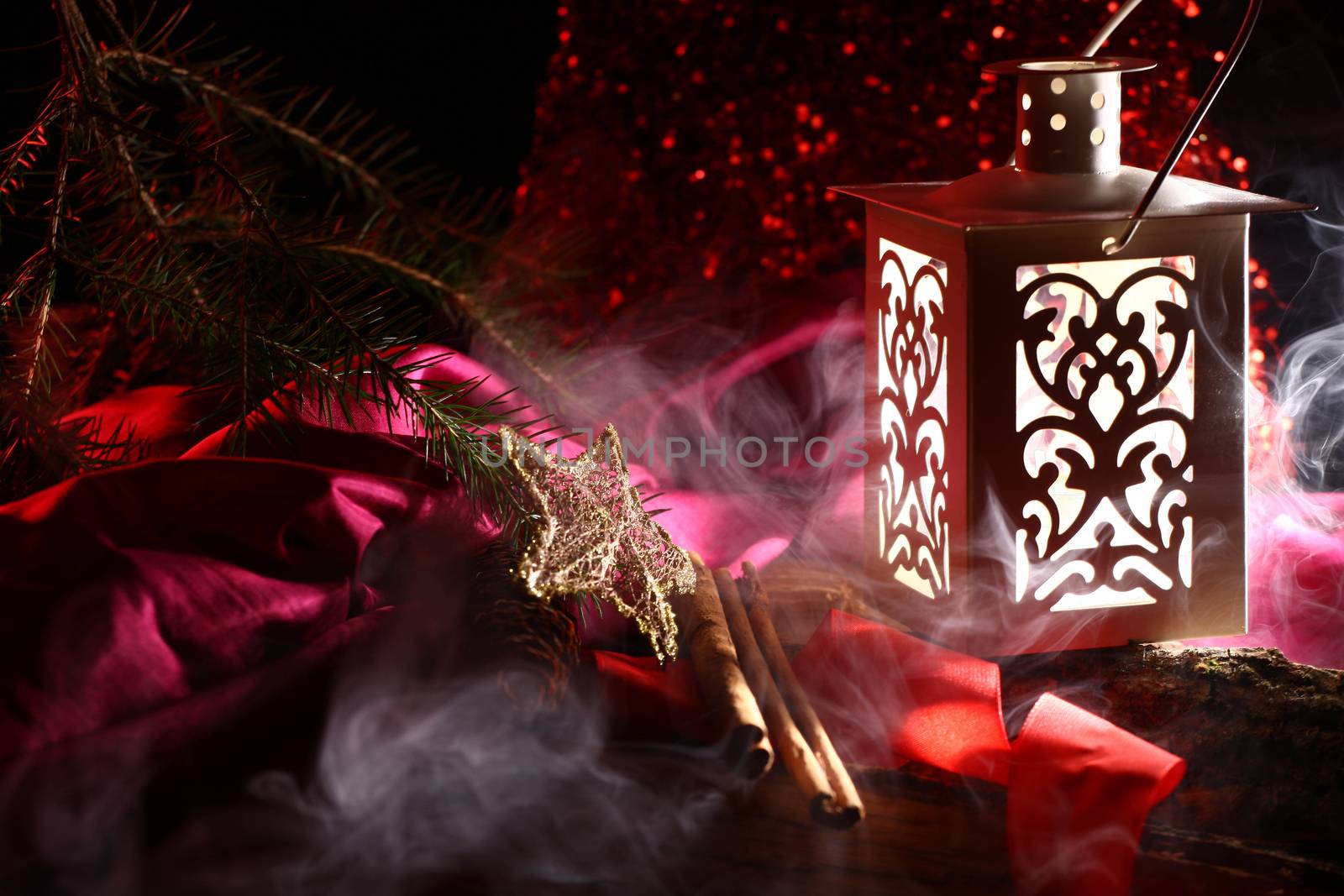 christmas backgrounds with low key lighting with candles and lantern