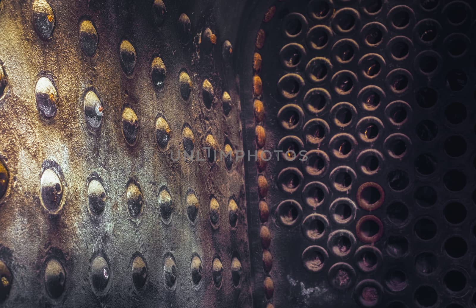 Inside the boiler of a steam locomotive