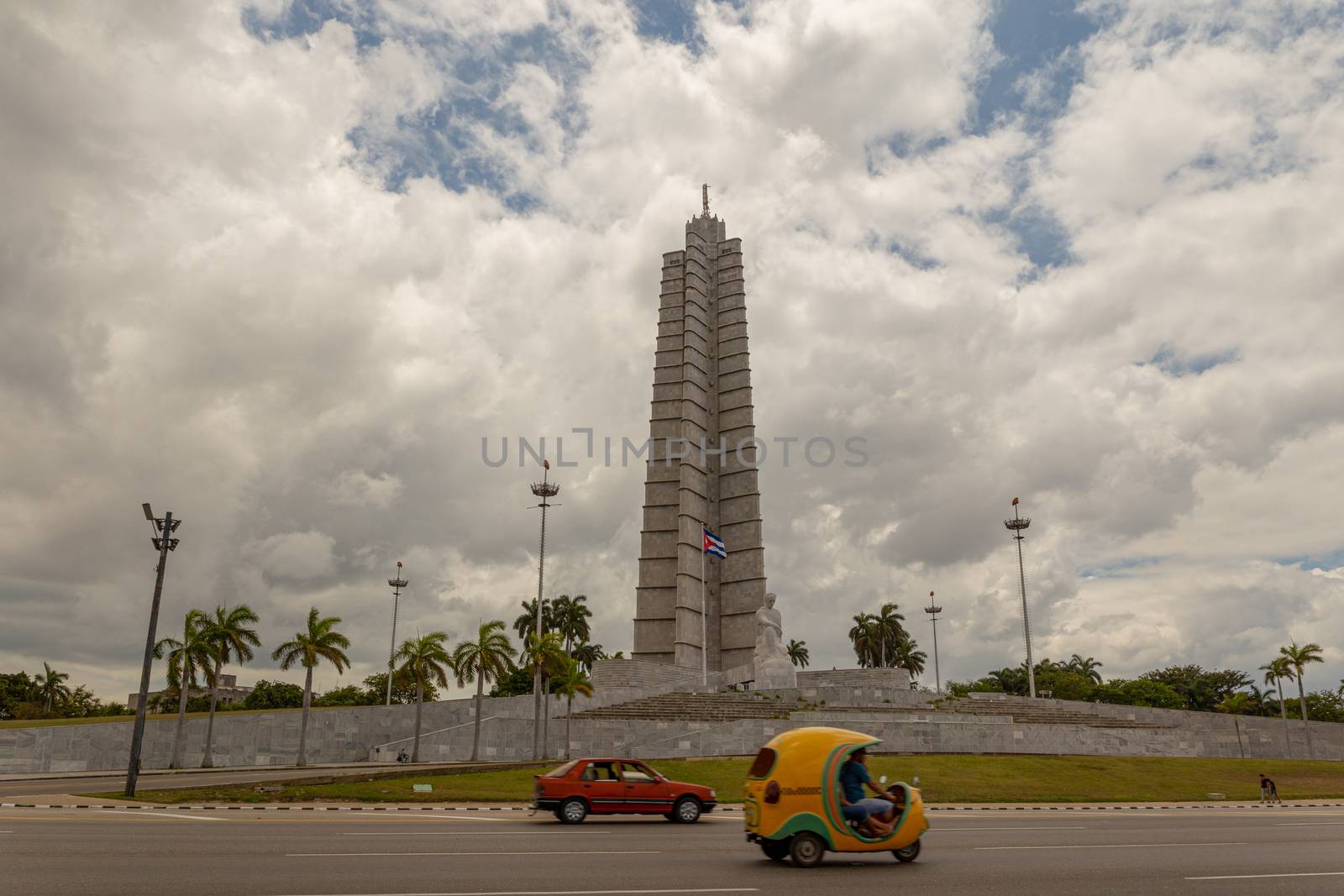 HAVANA, CUBA - CIRCA 2017: The Jose Marti Memorial and the Plaza de la Revolucion in Vedado