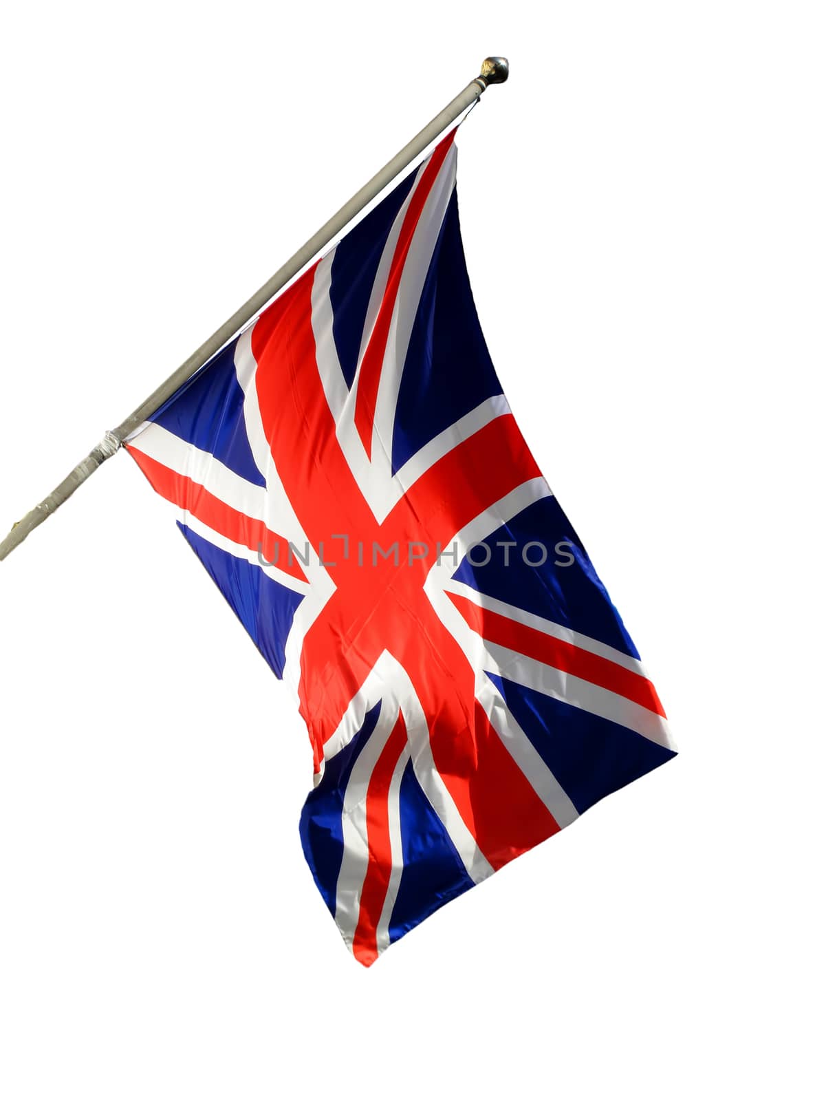 Union Jack national flag of the United Kingdom cut out and isola by ant