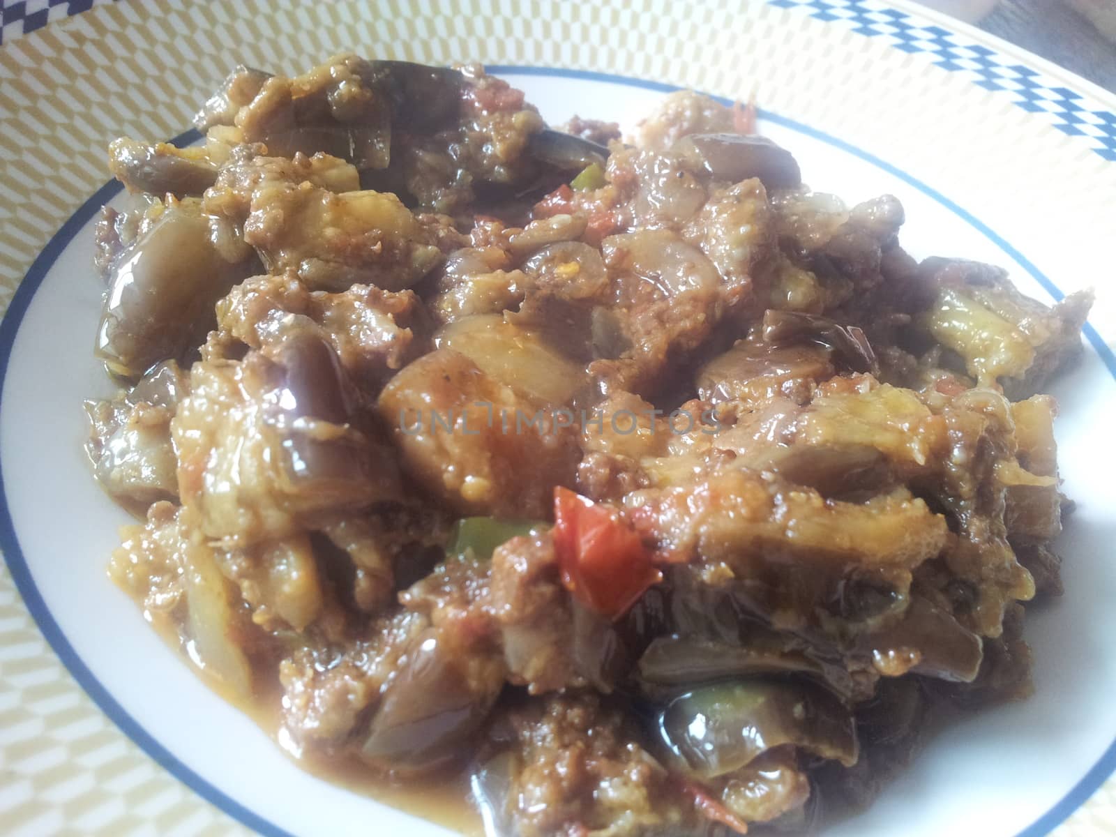 Vegetable Rezala: Mixed vegetable Sabzi Pakistani, Indian cuisine served in plate