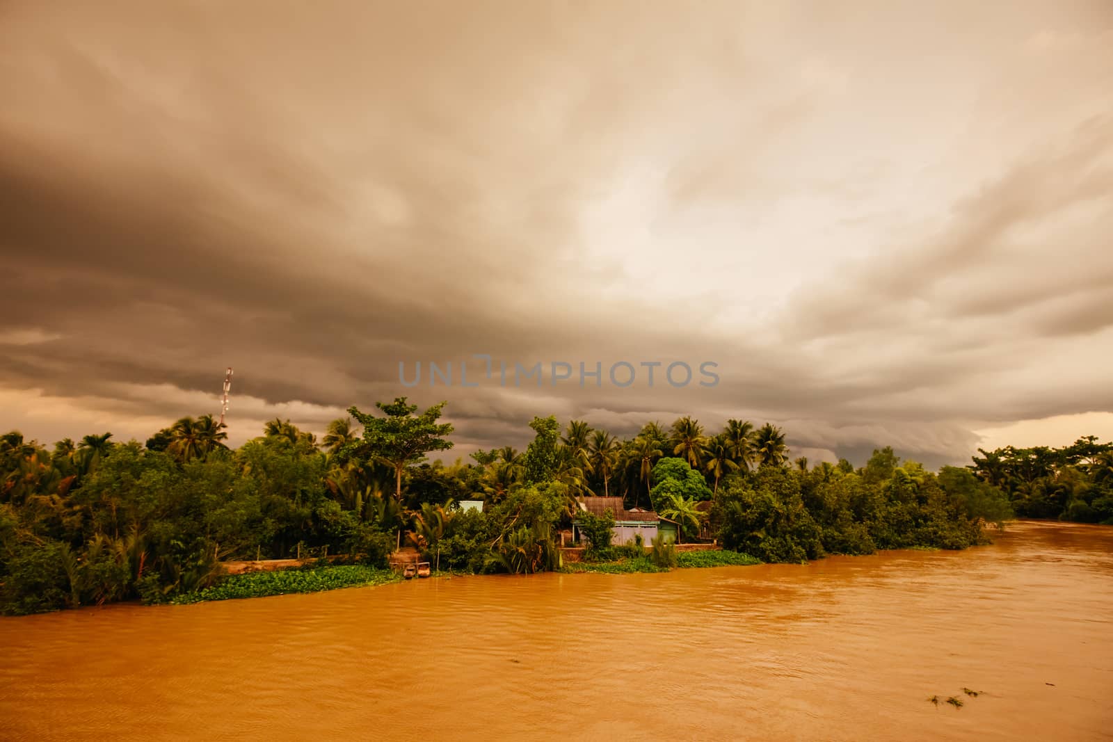Mekong River Sunset in Vietnam by FiledIMAGE