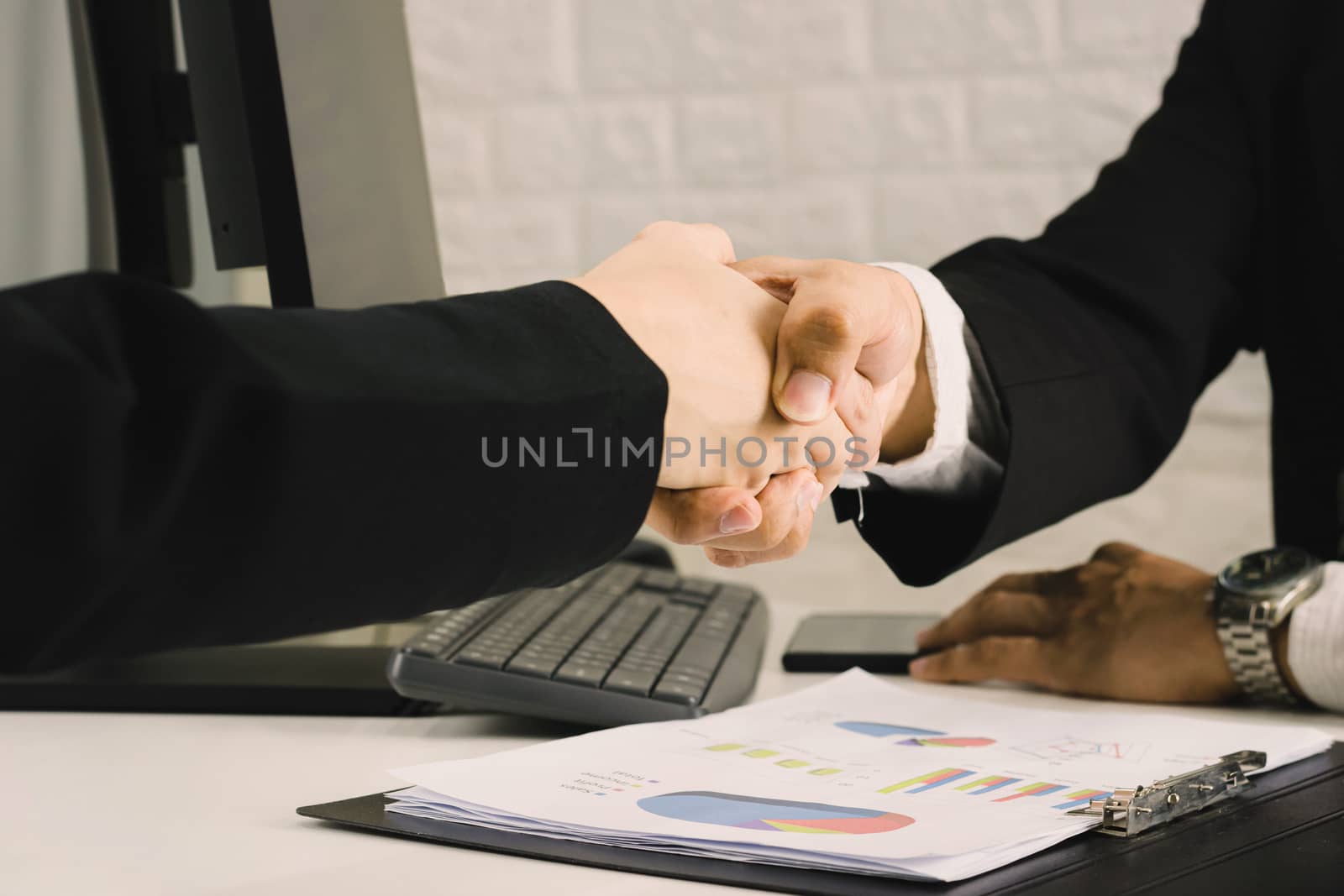 Business people agree business handshake congratulation concepts