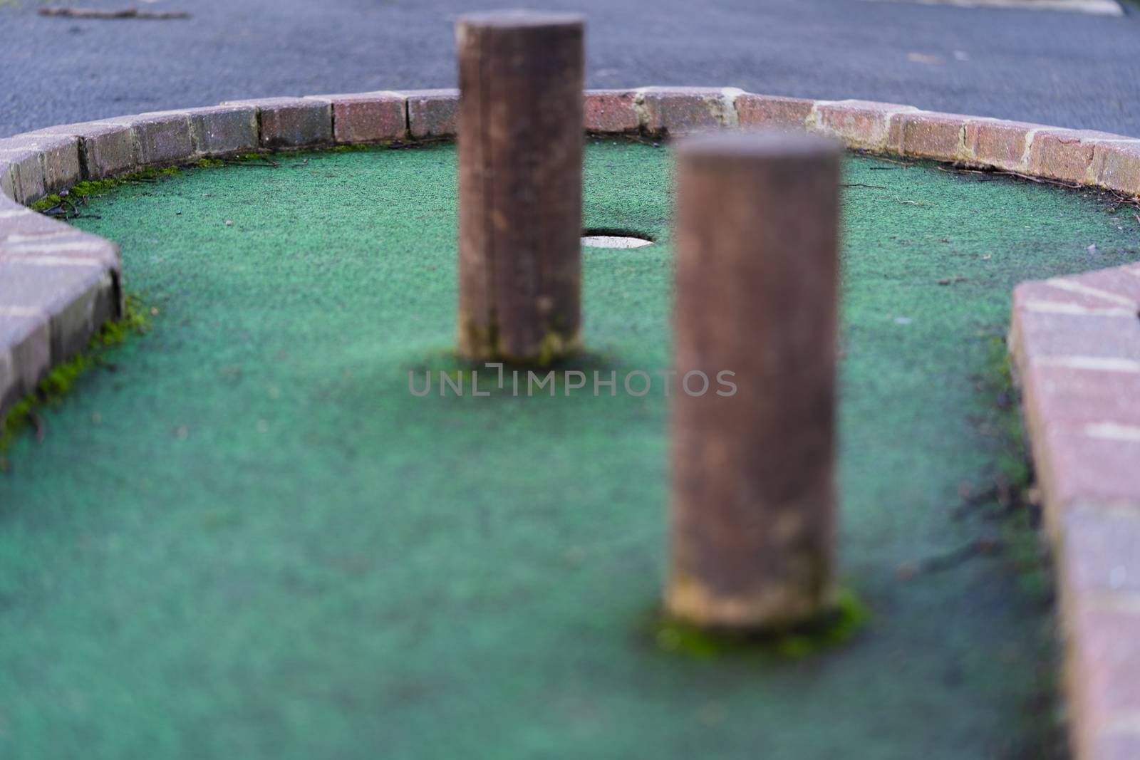 Crazy golf holes outside