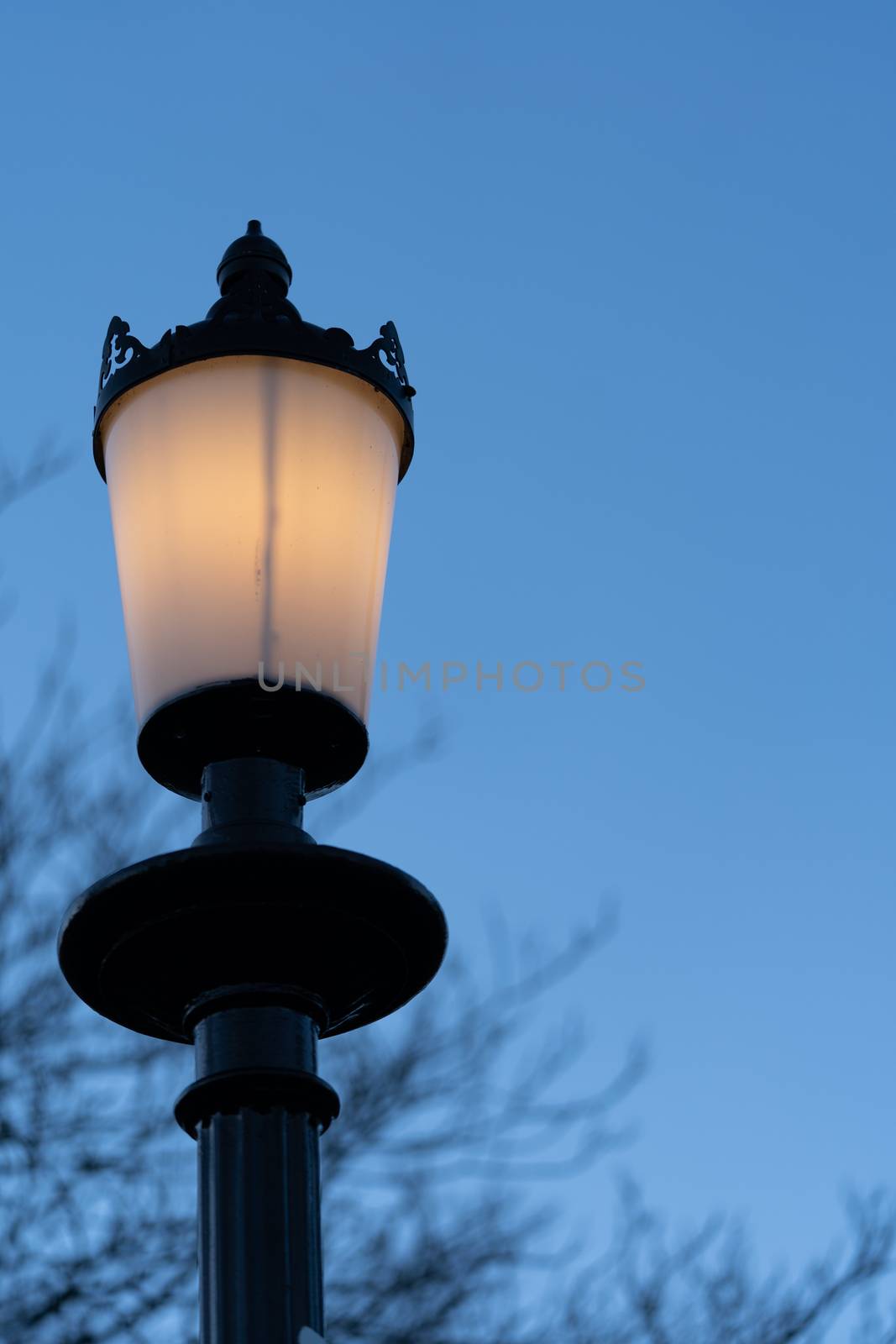 An old fashioned street light in England UK