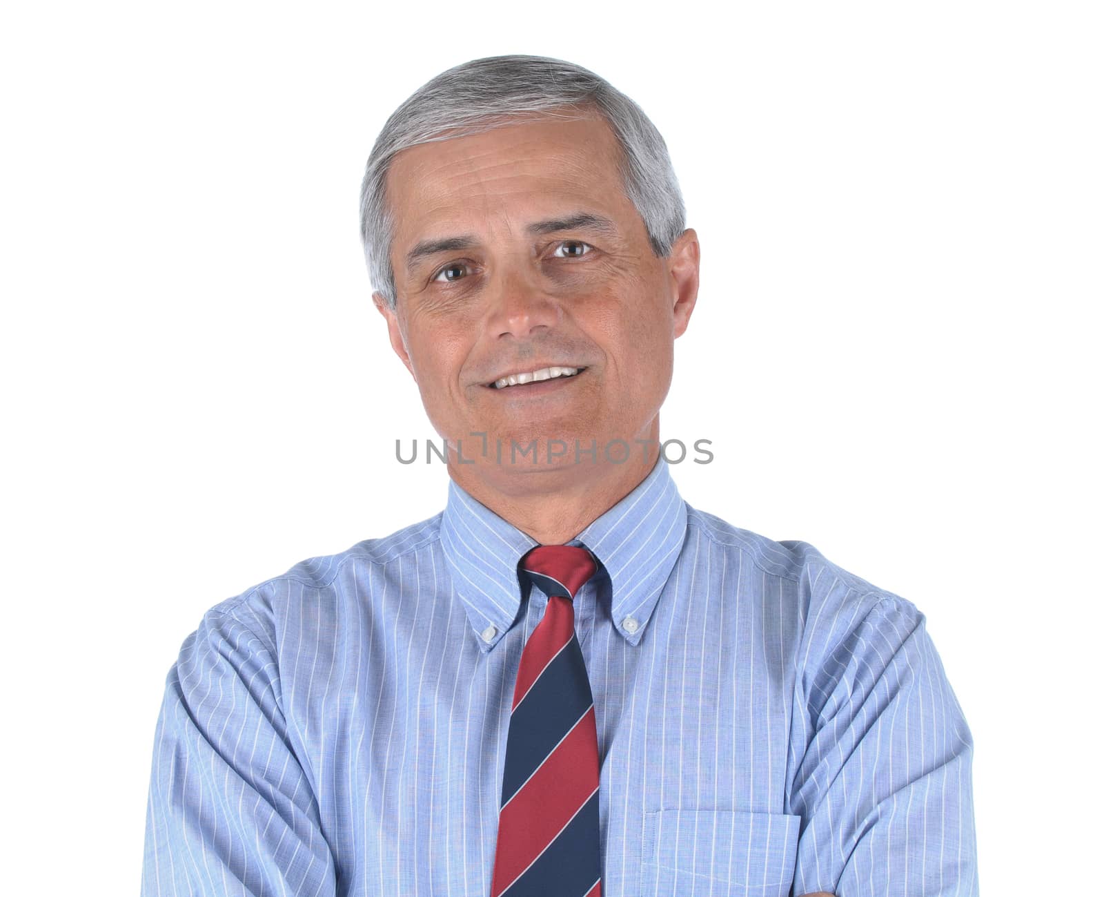 Portrait of a Smiling Middle aged businessman isolated over white 