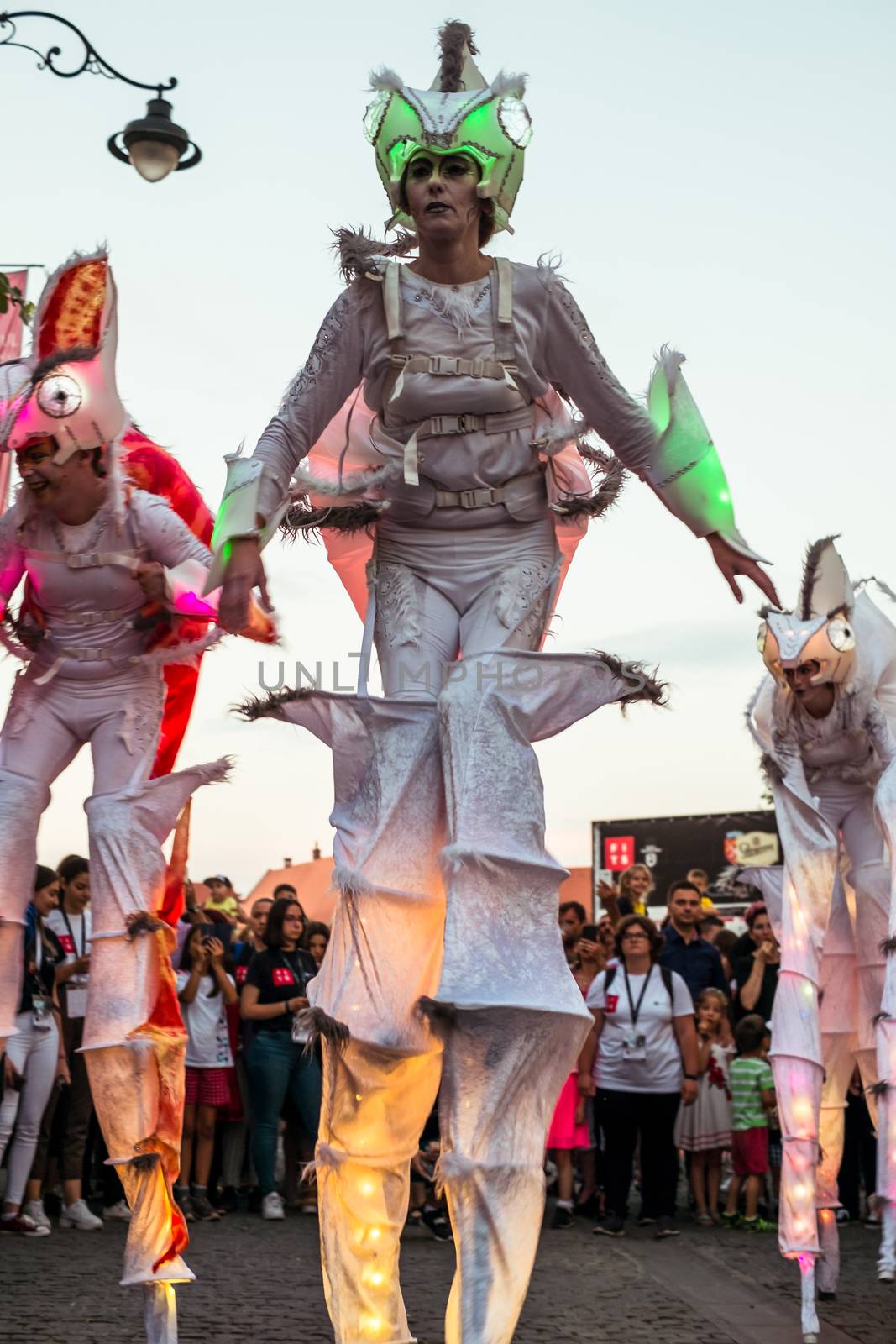 Sibiu City, Romania - 22 June 2019. Chameleons dance crew from Germany directed by  Nina Scholz, performing at the Sibiu International Theatre Festival from Sibiu, Romania.