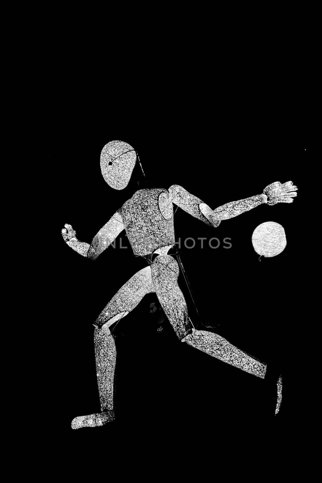 Sibiu City, Romania - 22 June 2019. DUNDU an illuminated large-scale puppet at the Sibiu International Theatre Festival from Sibiu, Romania.