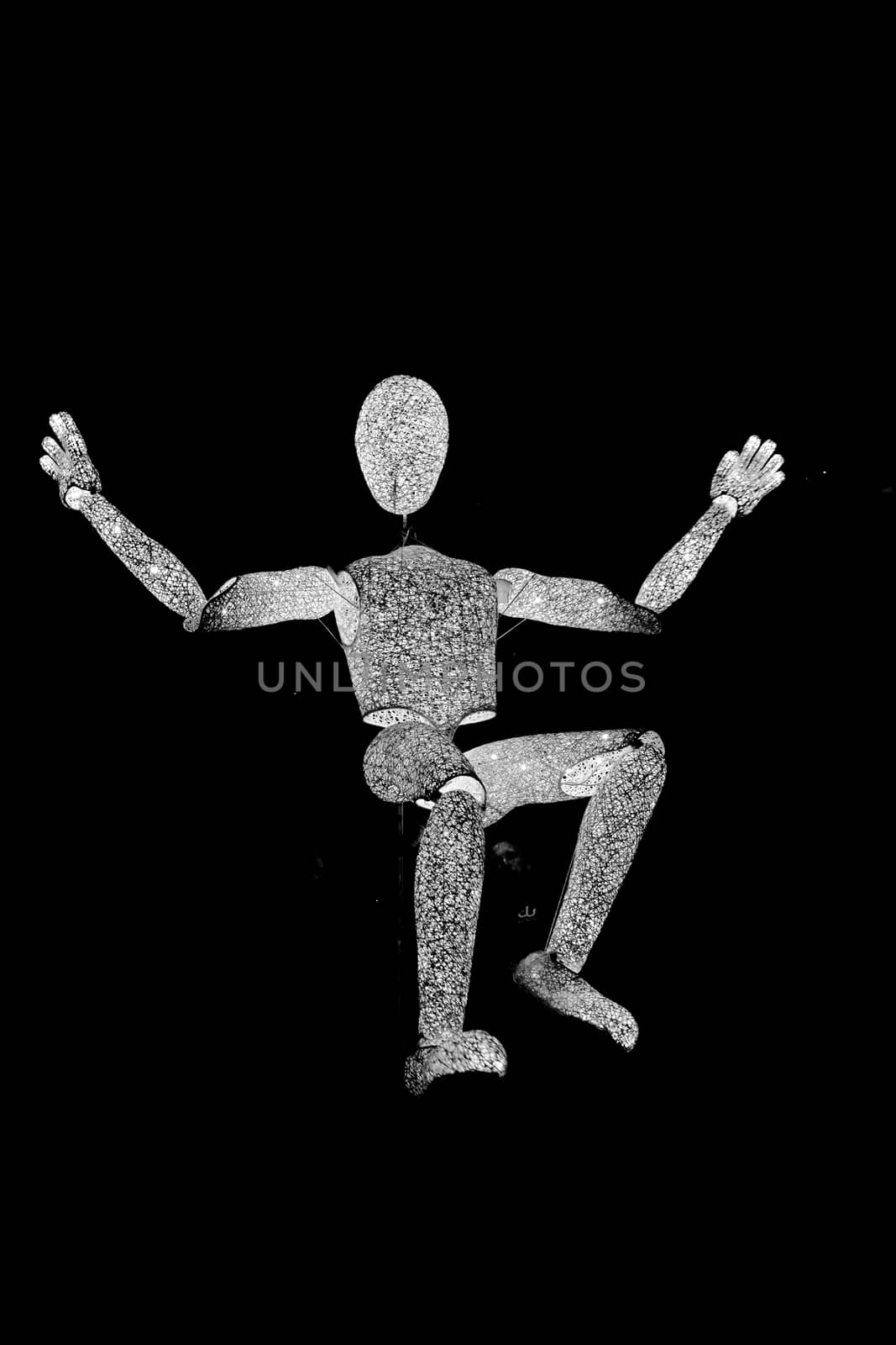 Sibiu City, Romania - 22 June 2019. DUNDU an illuminated large-scale puppet at the Sibiu International Theatre Festival from Sibiu, Romania.