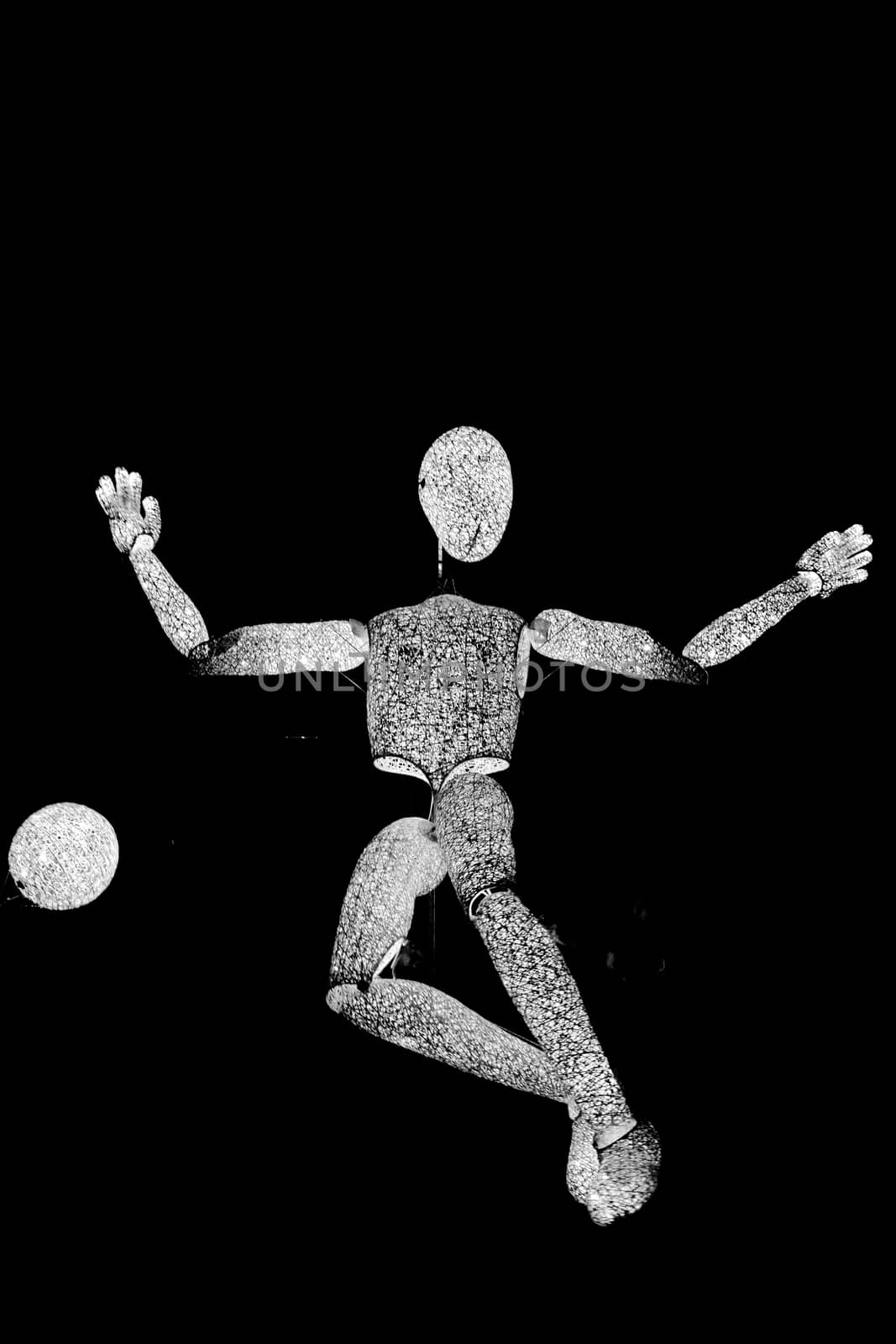 Sibiu City, Romania - 22 June 2019. DUNDU an illuminated large-scale puppet at the Sibiu International Theatre Festival from Sibiu, Romania.