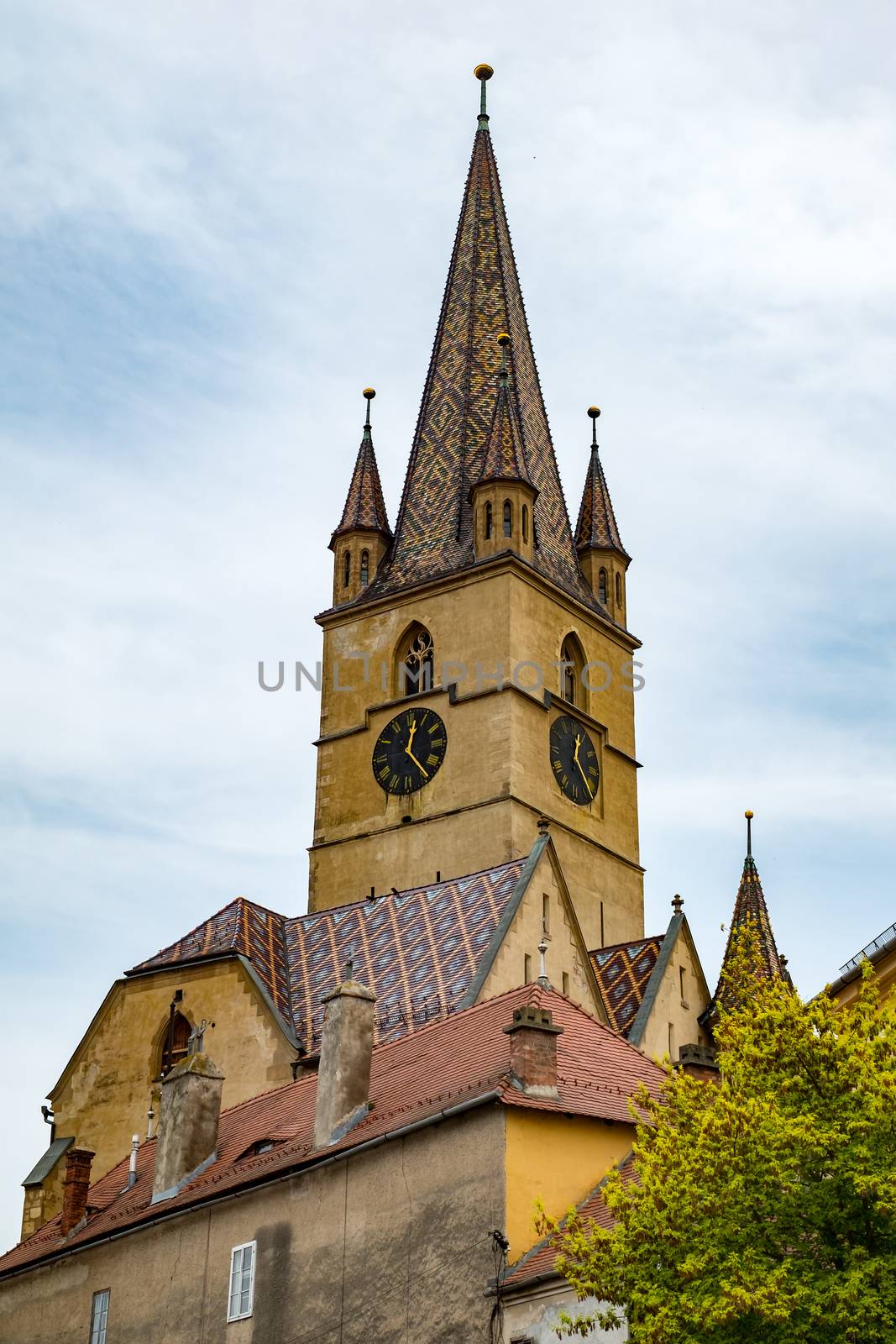 Sibiu, Romania - April 27, 2019 Saint Mary Lutheran Cathedral in Sibiu city, Romania
